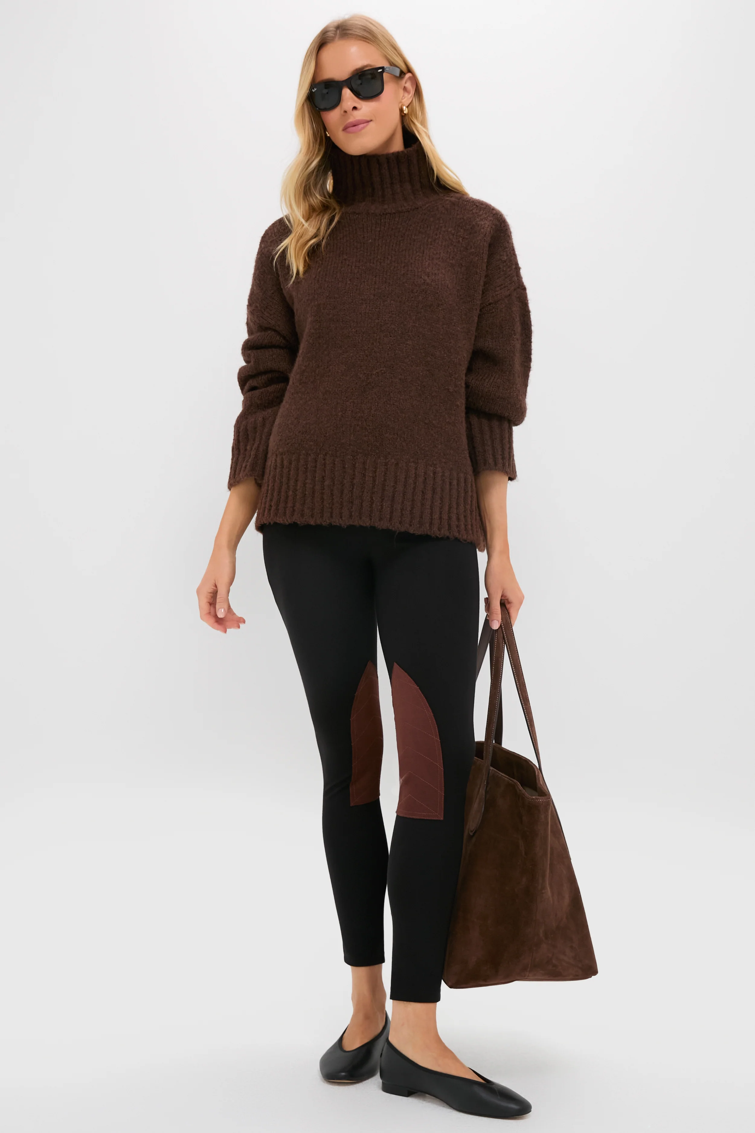 Chocolate Boucle Hannah Turtleneck Sweater - Image 2