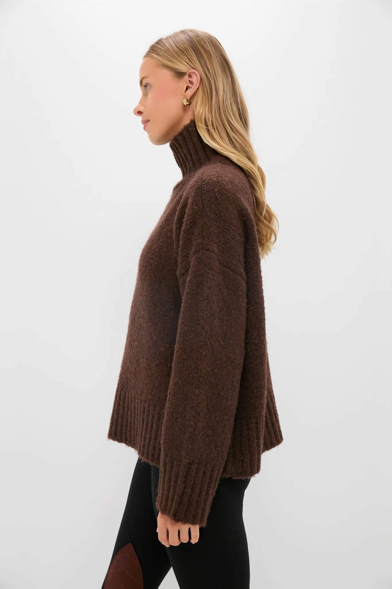Chocolate Boucle Hannah Turtleneck Sweater - Image 3