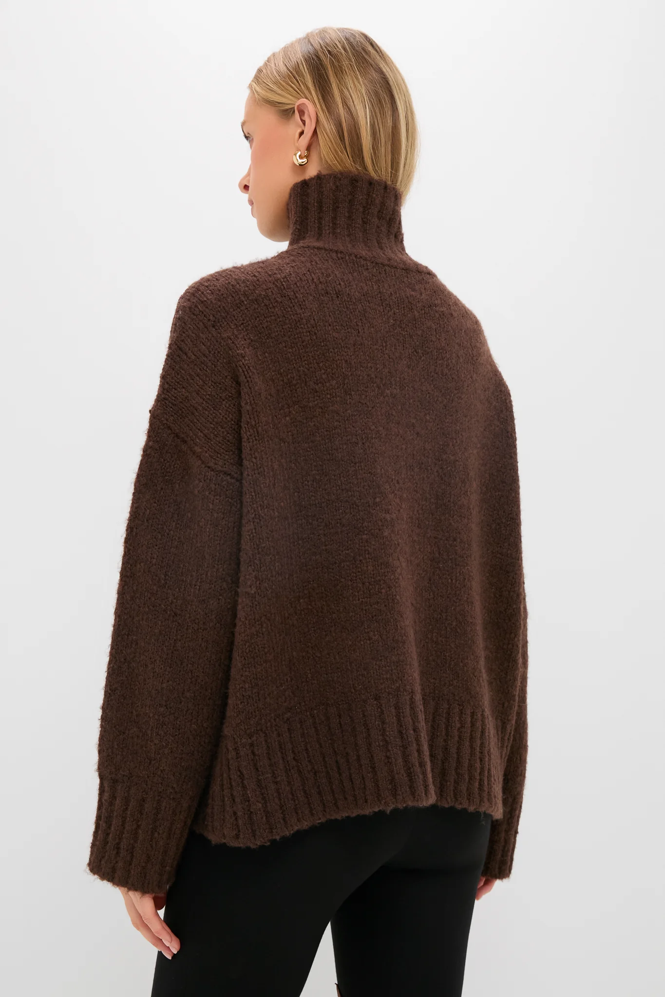 Chocolate Boucle Hannah Turtleneck Sweater - Image 4