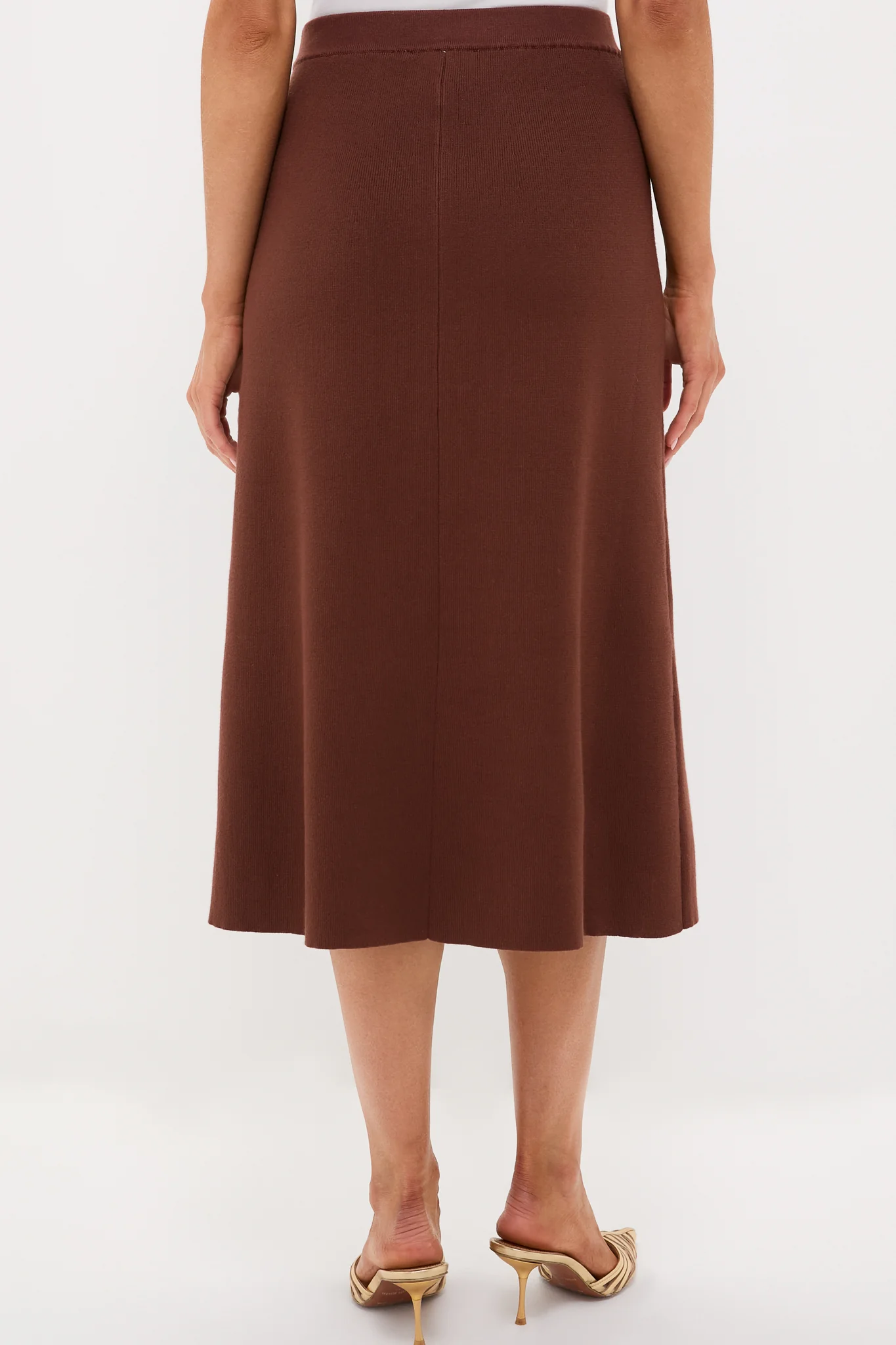 Chocolate Brown Knit Philomena Midi Skirt - Image 4