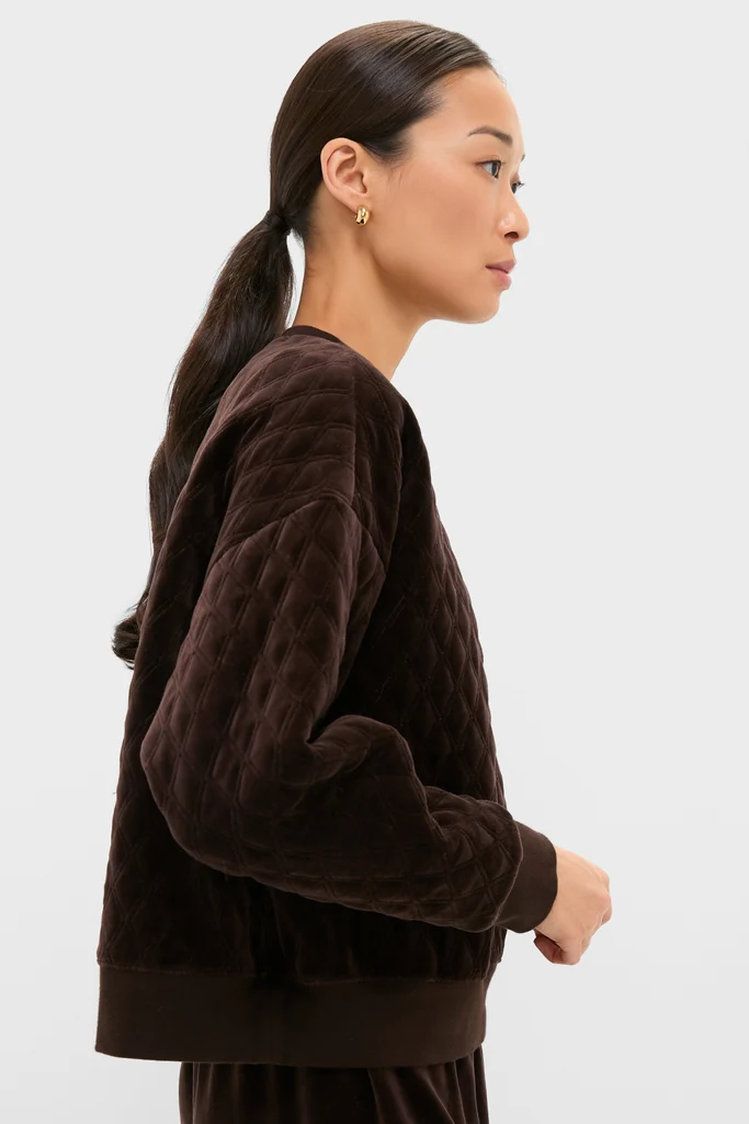 Chocolate Brown Velour Bennett Pullover - Image 4