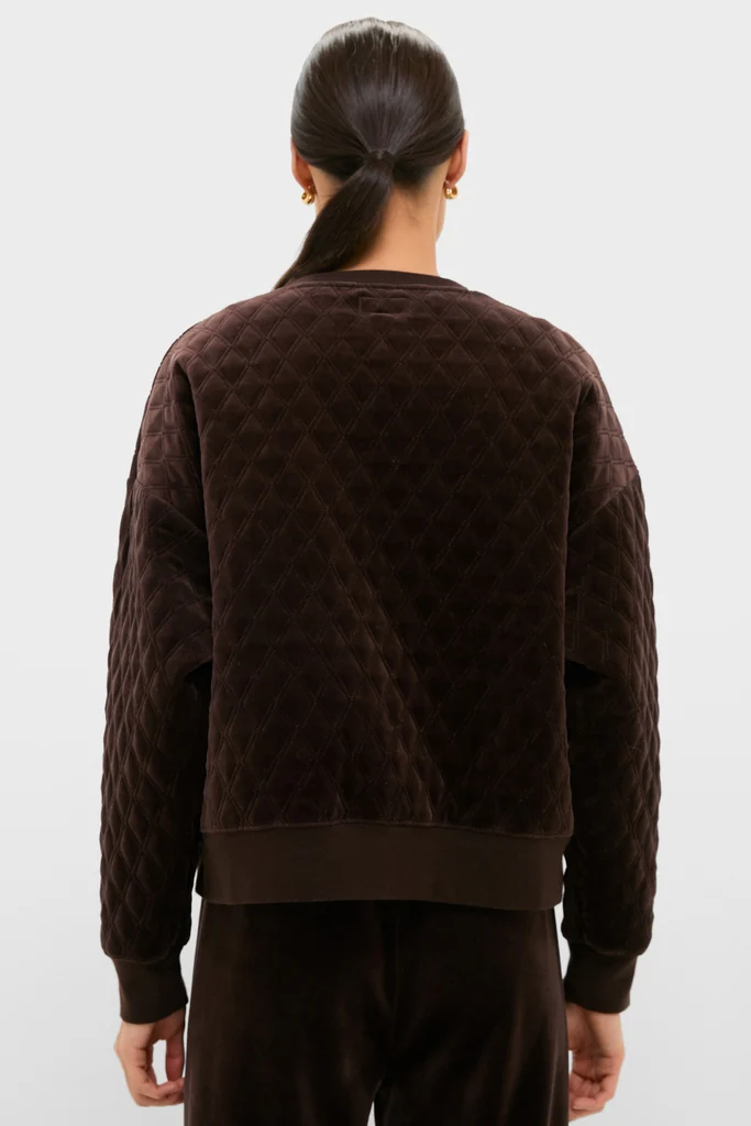 Chocolate Brown Velour Bennett Pullover - Image 5