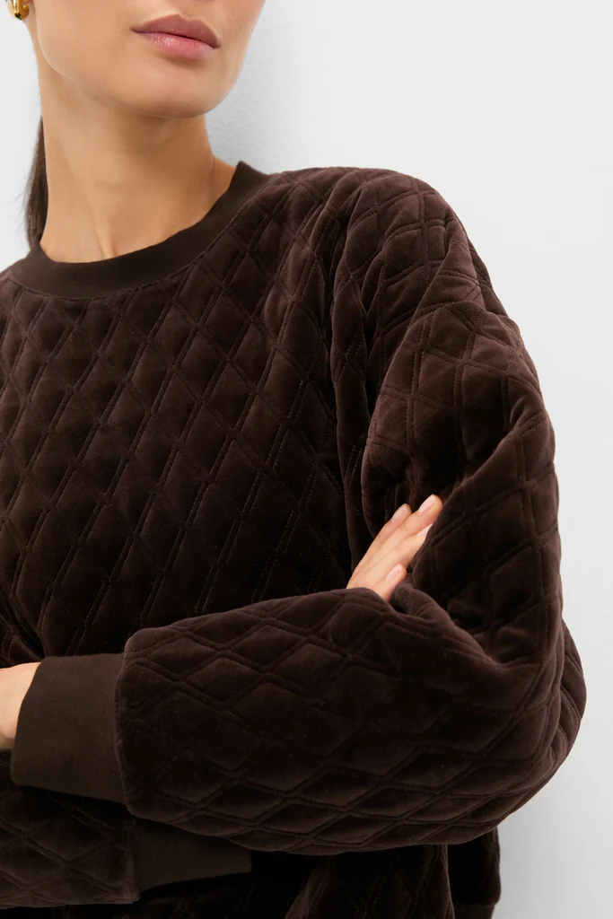 Chocolate Brown Velour Bennett Pullover - Image 6