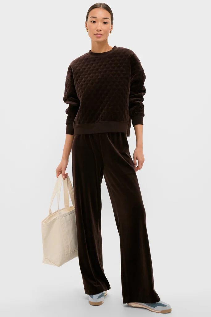 Chocolate Brown Velour Bennett Pullover - Image 7