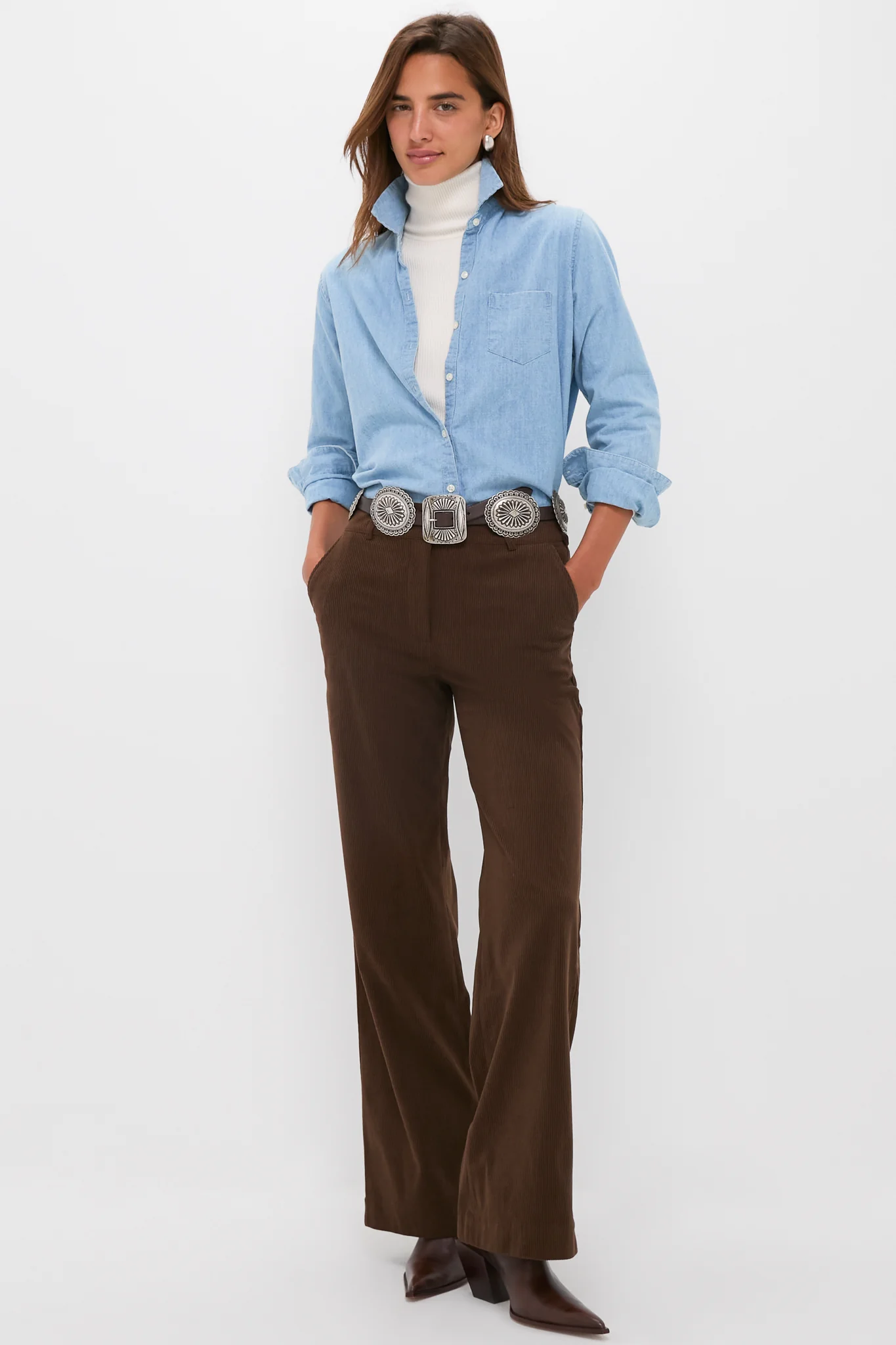 Chocolate Brown Wide Wale Corduroy Hunter Pants - Image 6