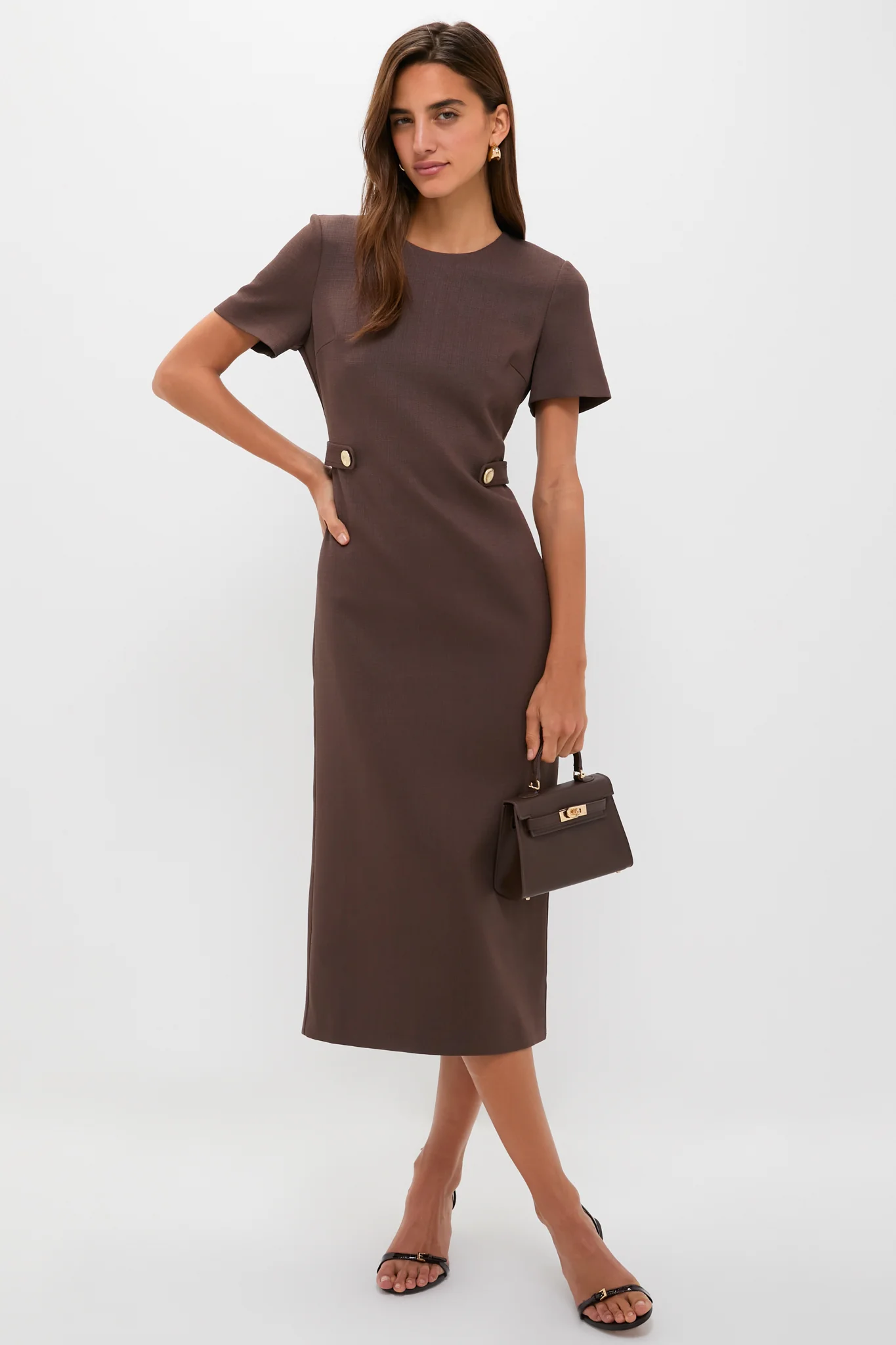 Chocolate Brown Zarah Midi Dress - Image 2