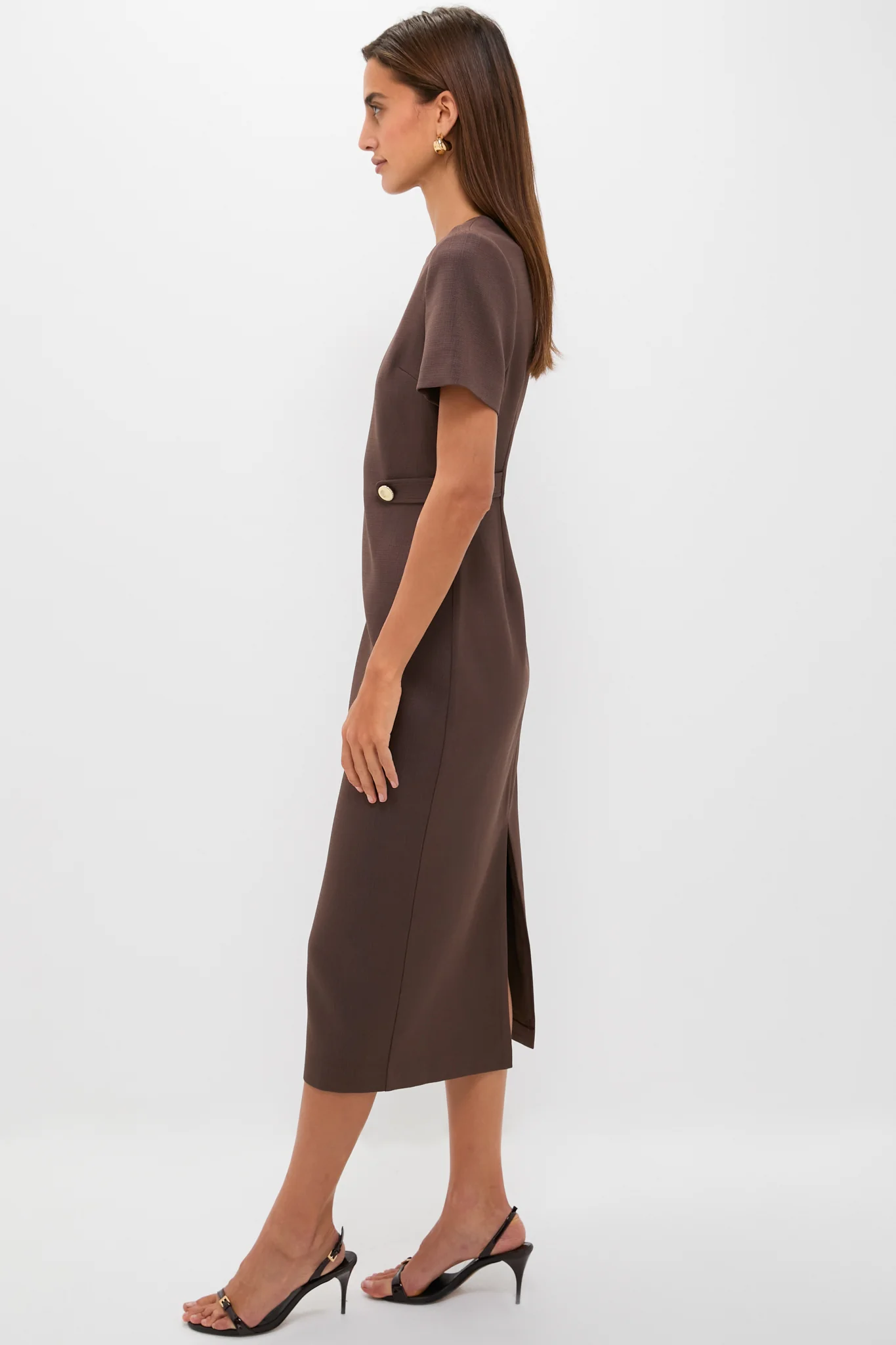 Chocolate Brown Zarah Midi Dress - Image 3