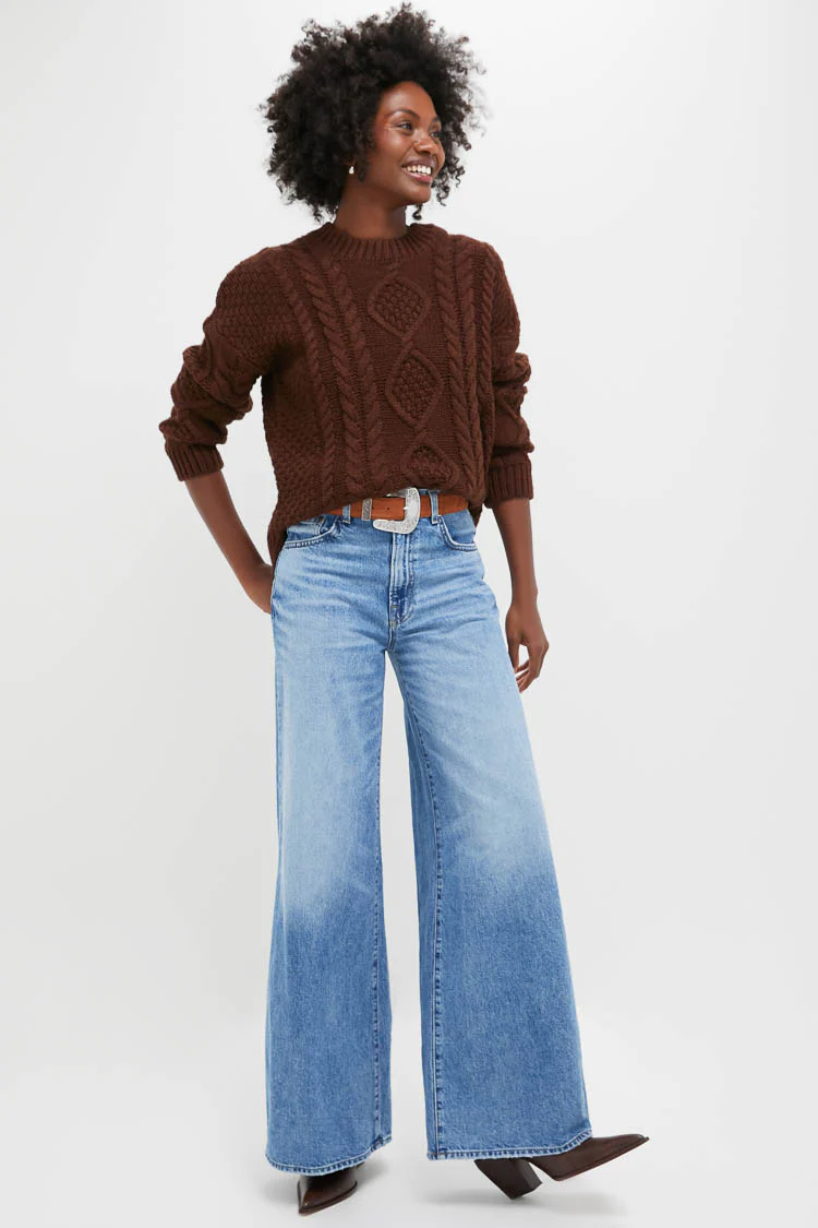 Chocolate Cable Knit Verbier Sweater - Image 6
