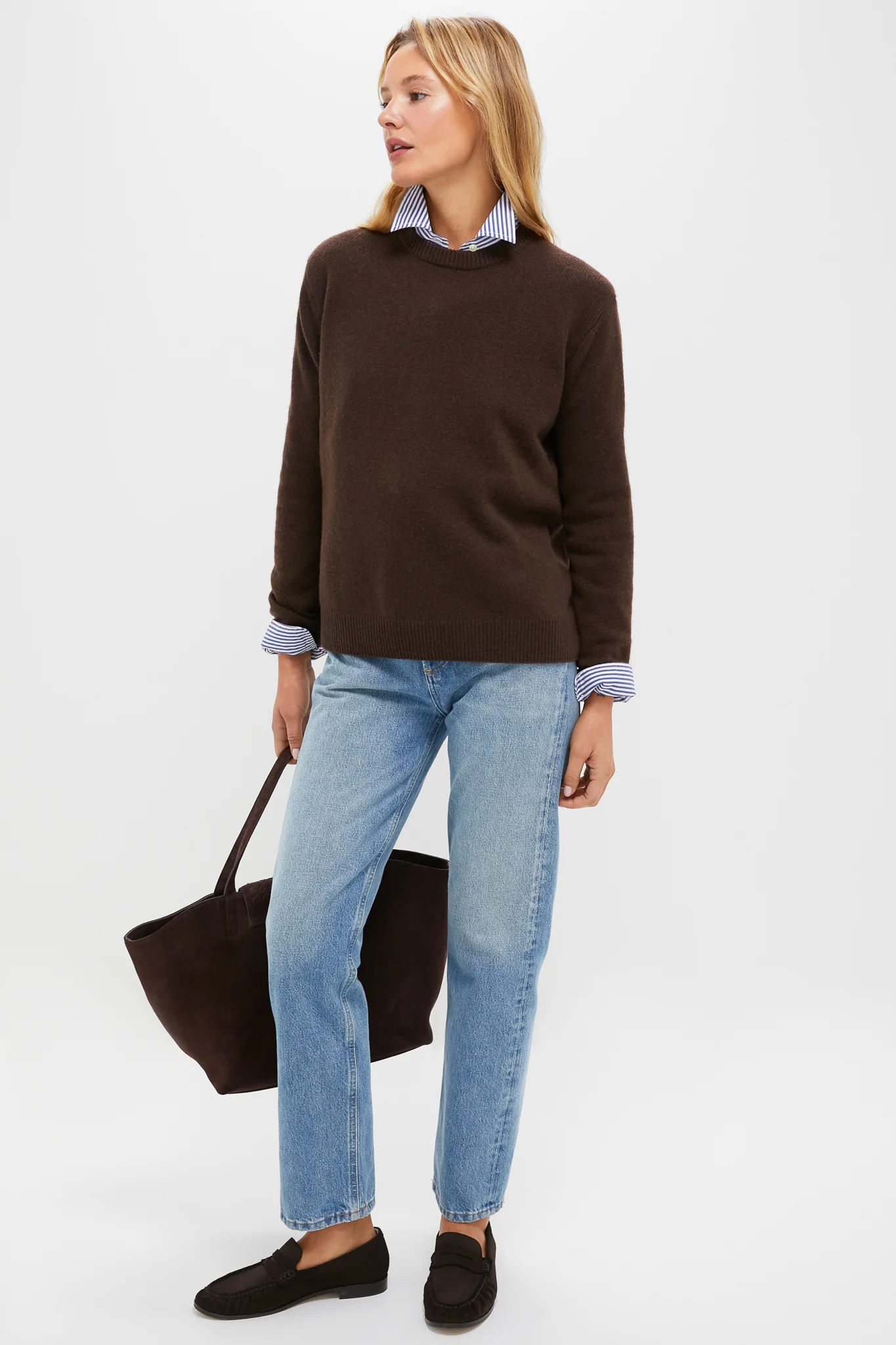 Chocolate Cashmere Bodie Boyfriend Crewneck - Image 2