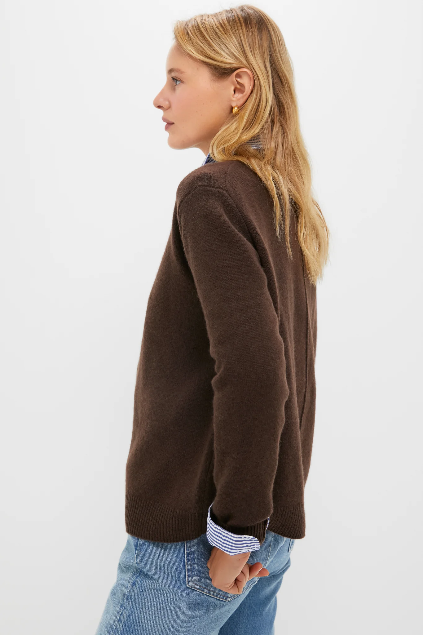 Chocolate Cashmere Bodie Boyfriend Crewneck - Image 3
