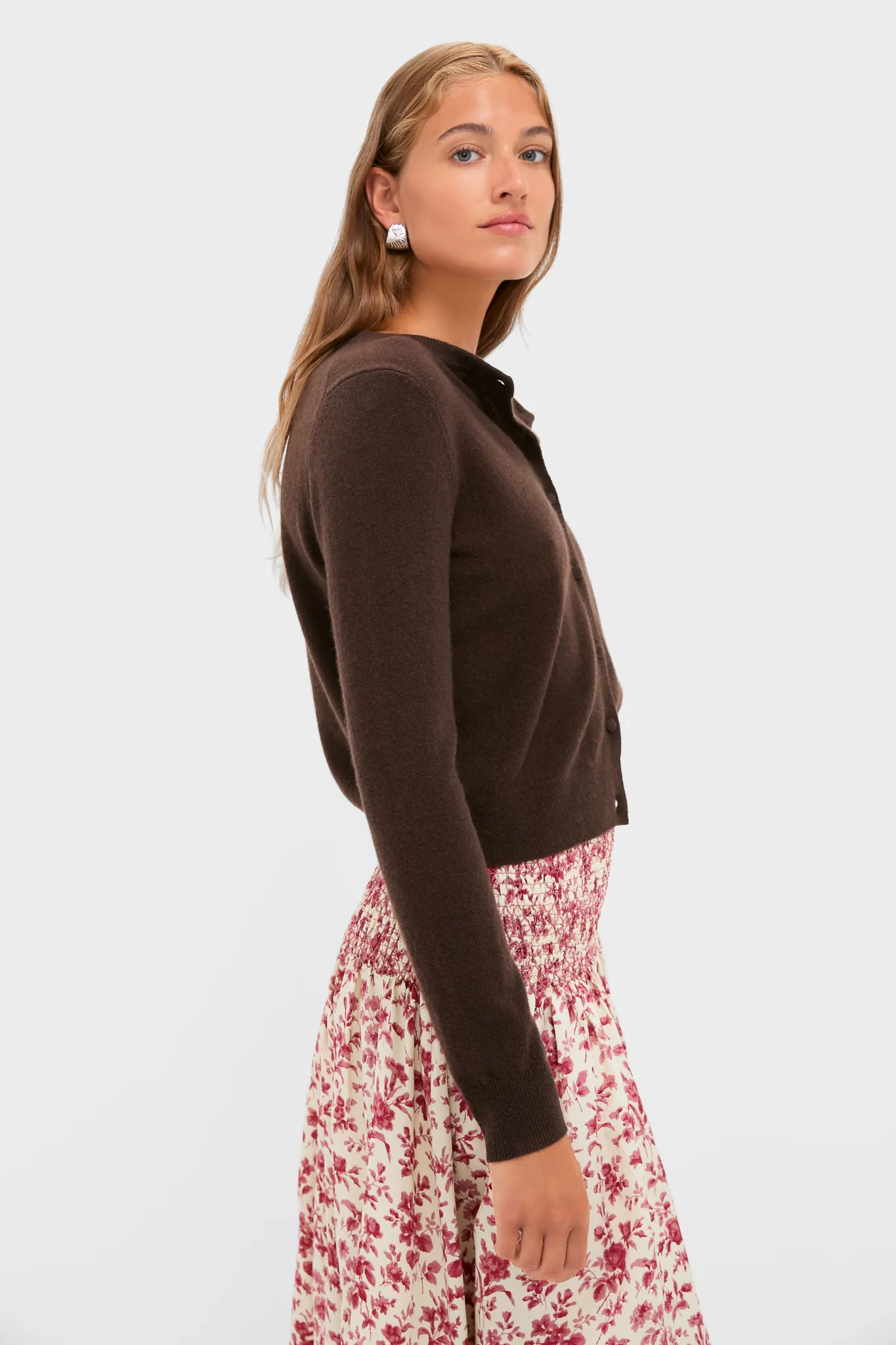 Chocolate Cashmere Riley Cardigan - Image 3