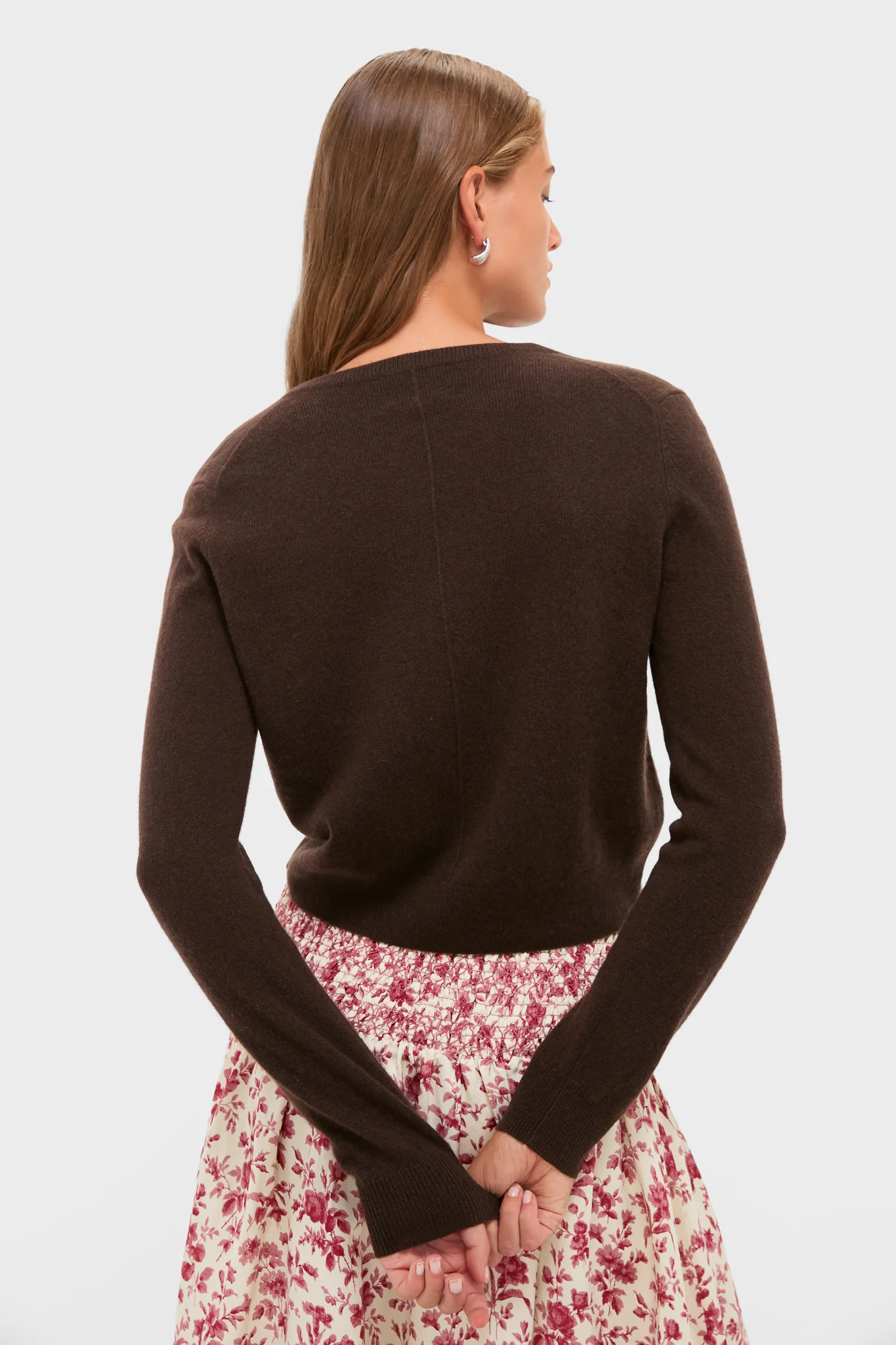 Chocolate Cashmere Riley Cardigan - Image 4