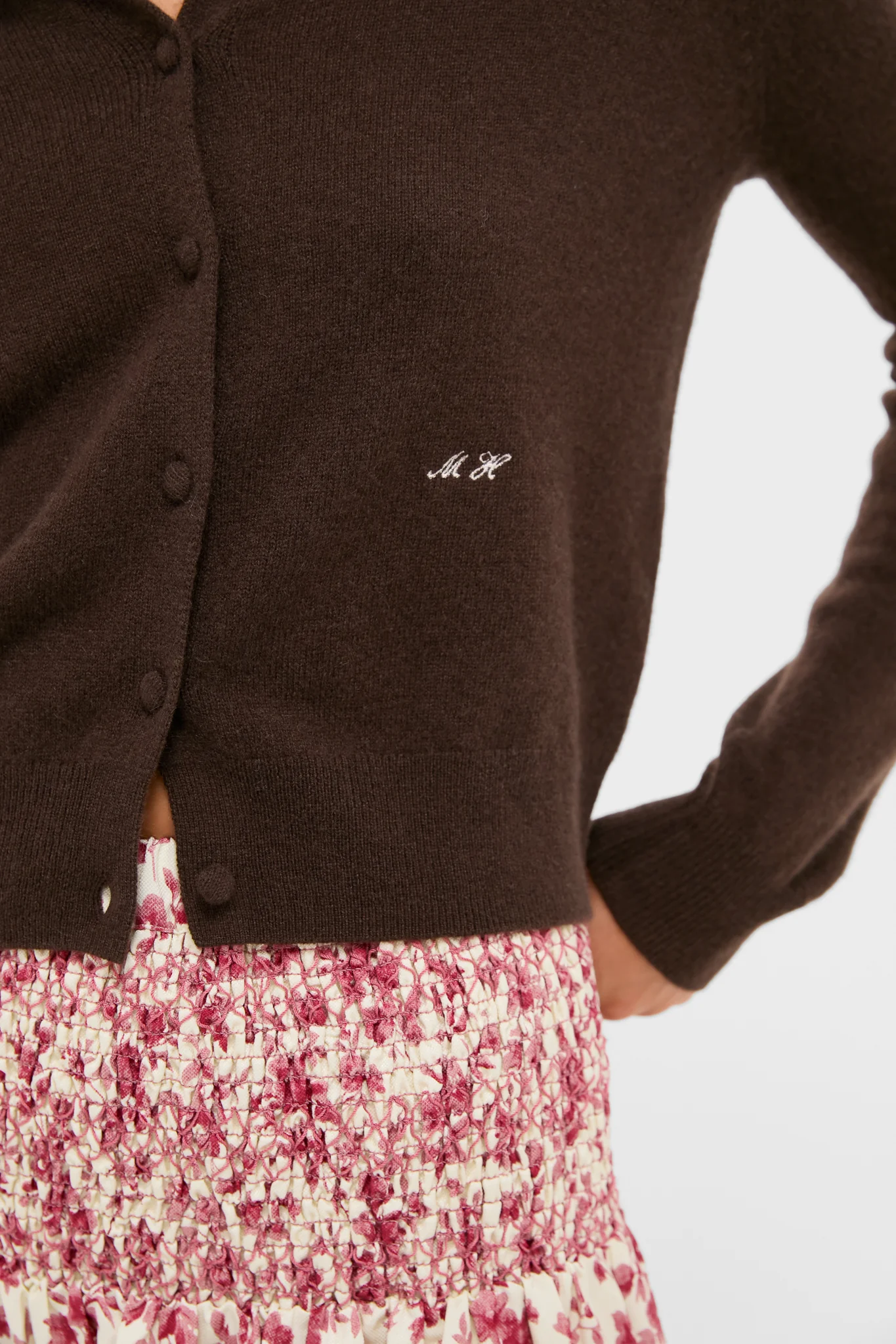 Chocolate Cashmere Riley Cardigan - Image 5