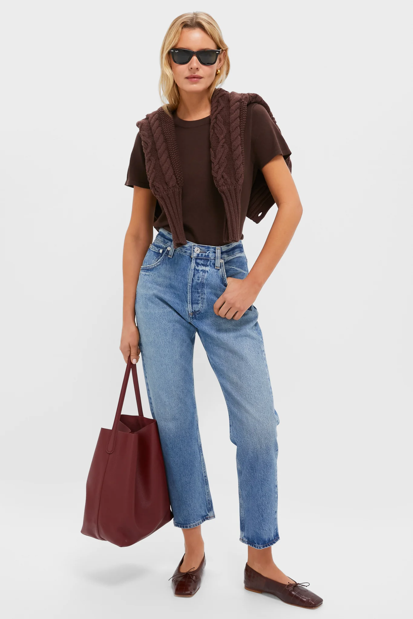 Chocolate Cashmere Silk Katie Tee - Image 2