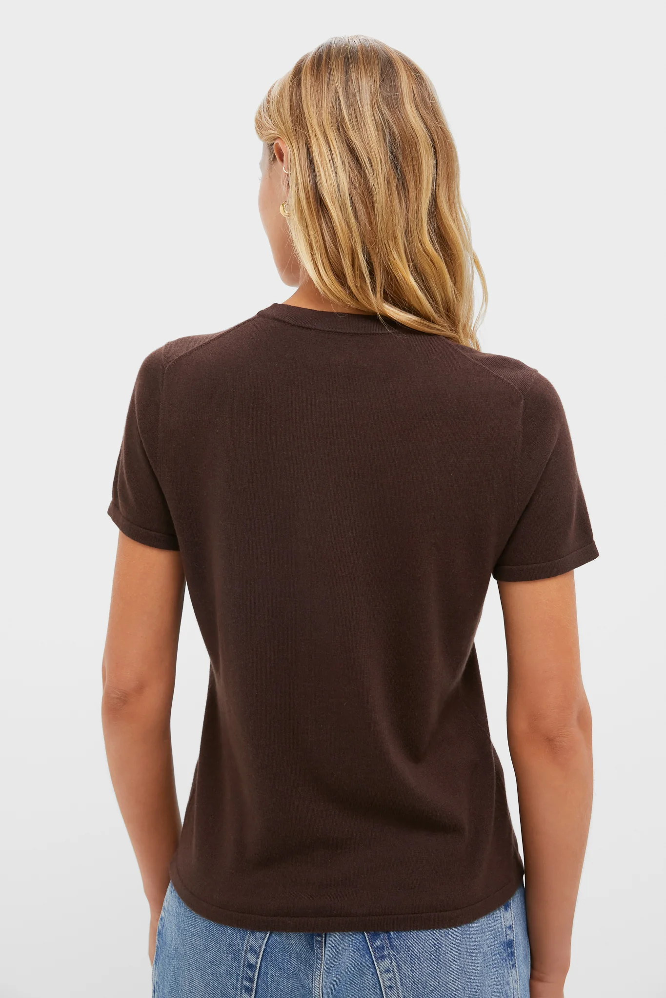 Chocolate Cashmere Silk Katie Tee - Image 4