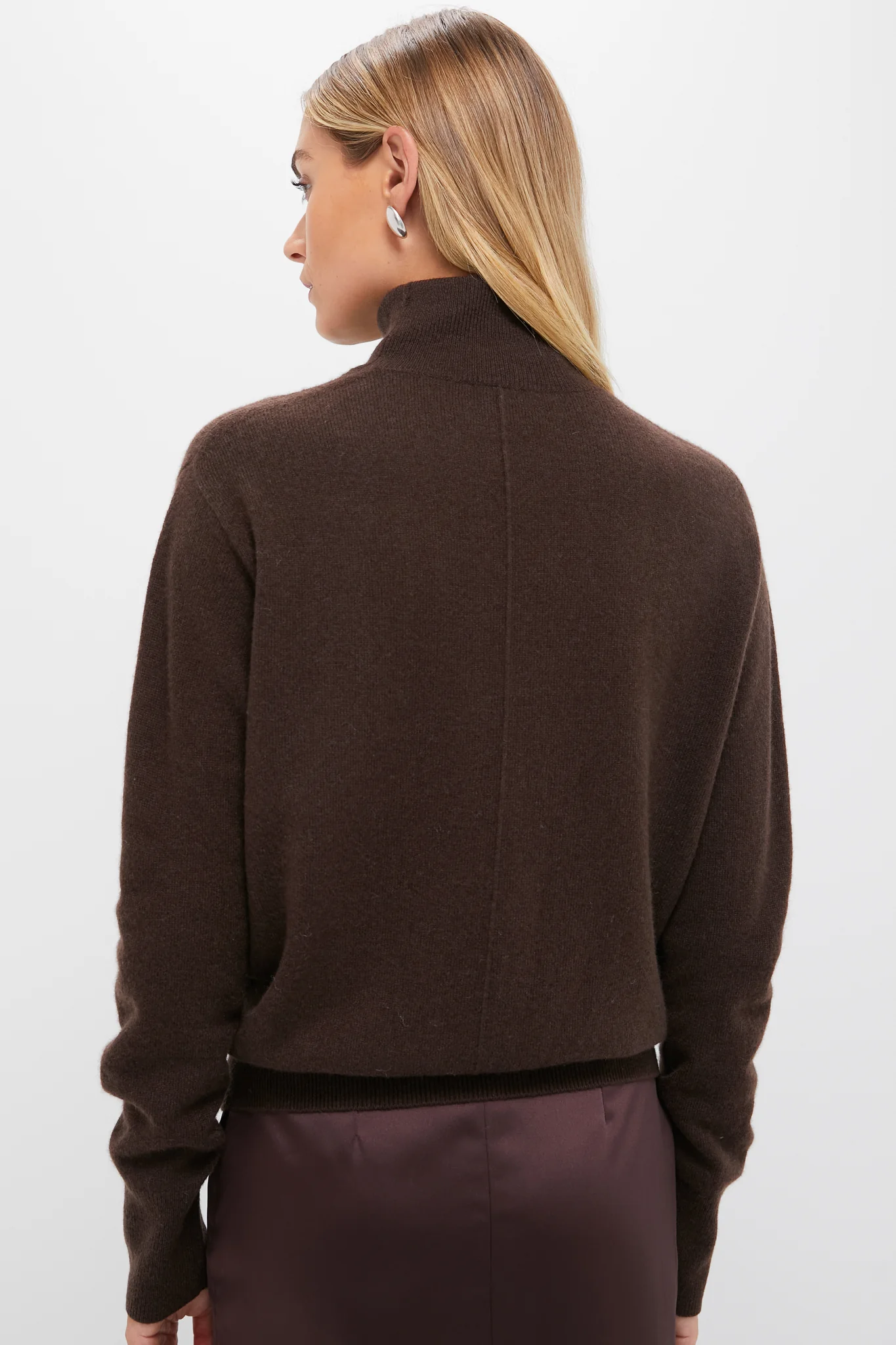 Chocolate Cashmere Turtleneck Sweater - Image 4