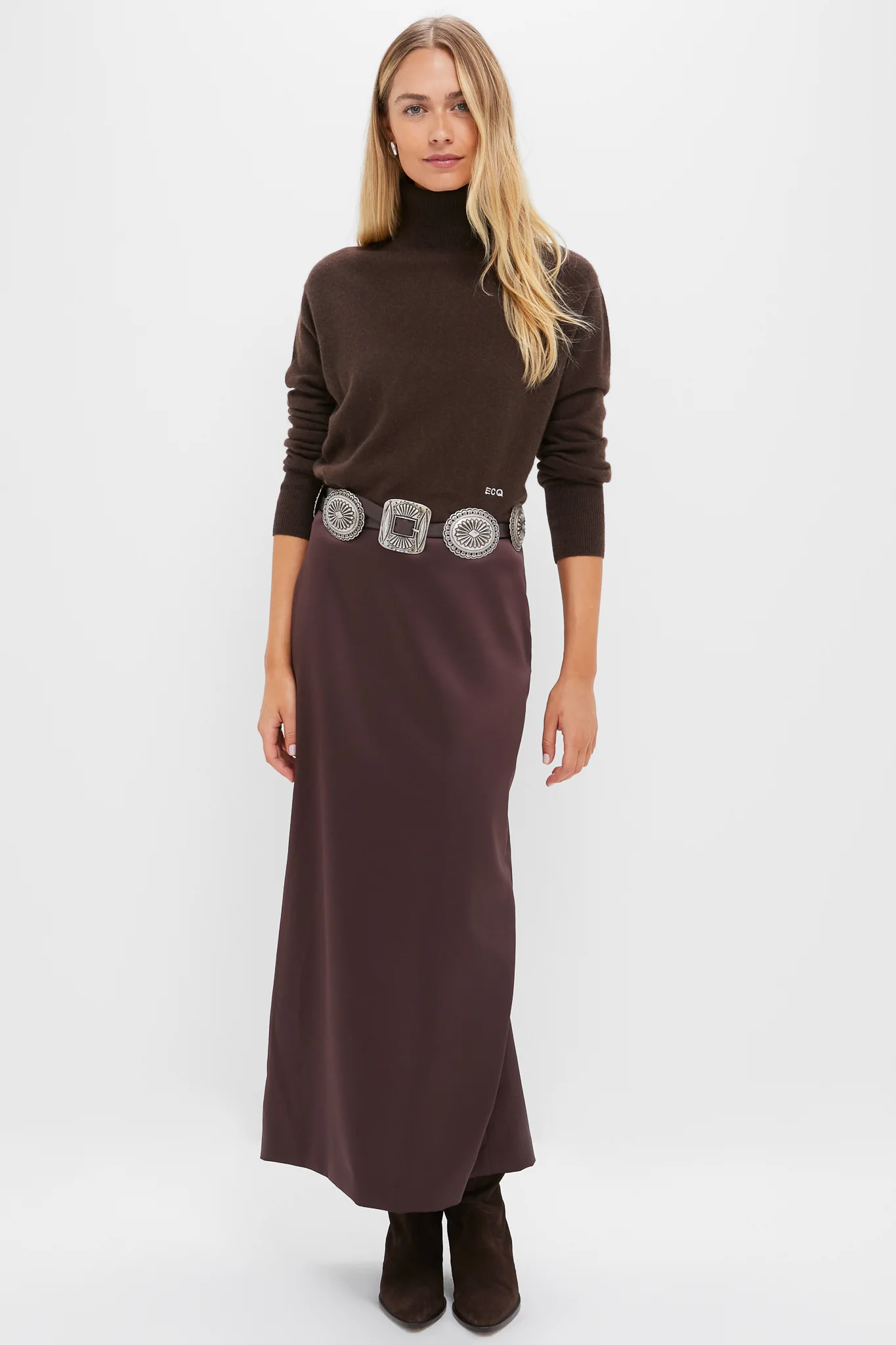 Chocolate Cashmere Turtleneck Sweater - Image 6
