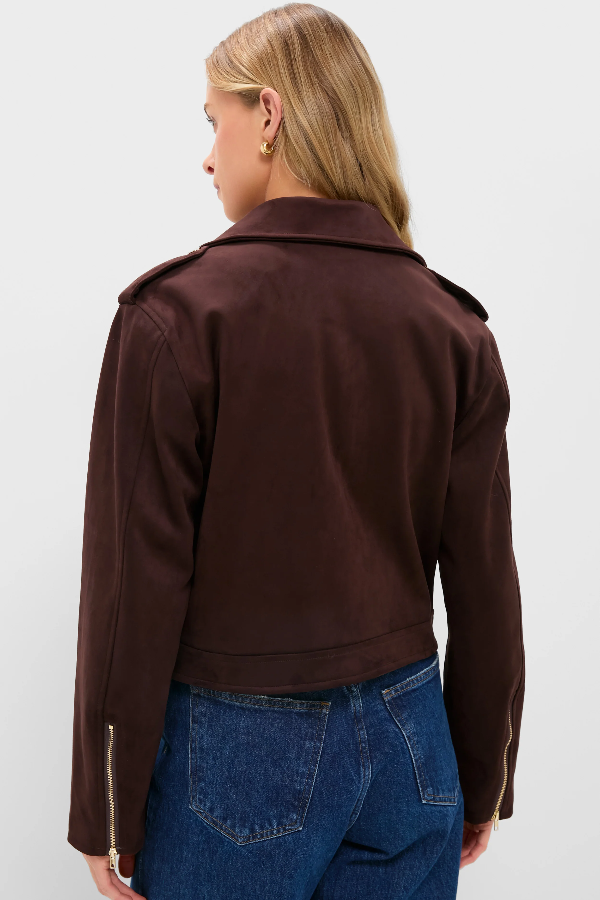 Chocolate Faux Suede Bristol Jacket - Image 4