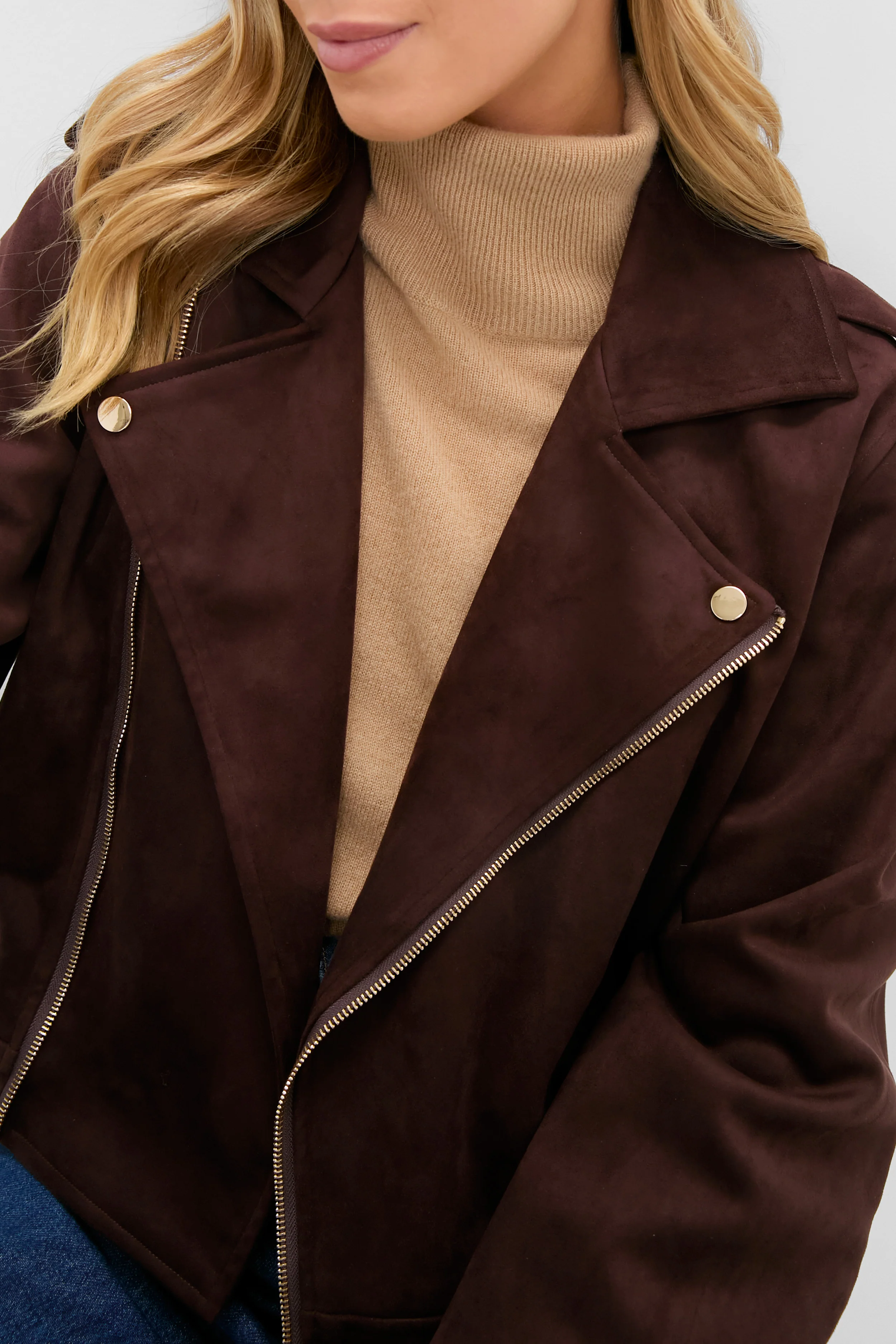 Chocolate Faux Suede Bristol Jacket - Image 5