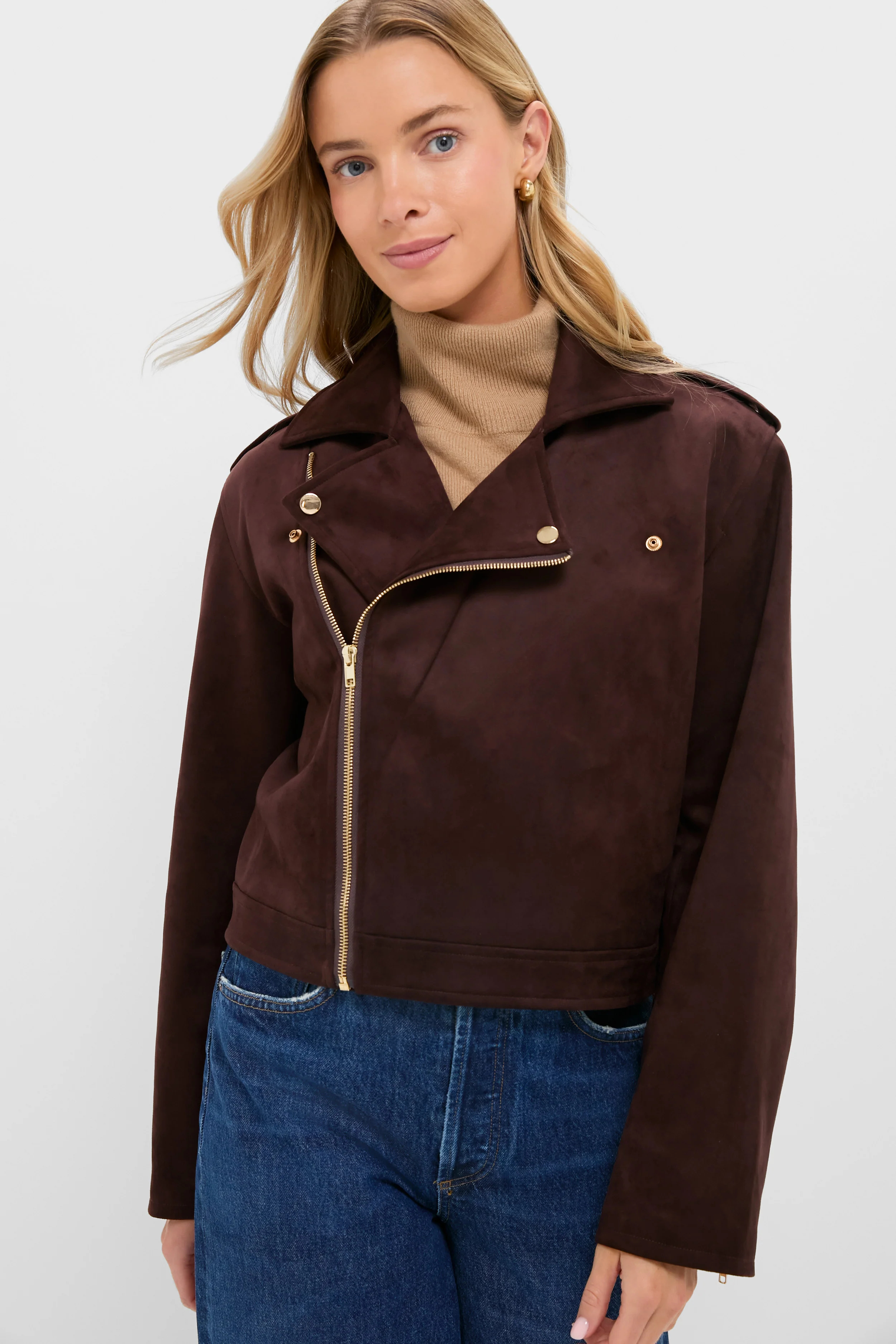 Chocolate Faux Suede Bristol Jacket - Image 7
