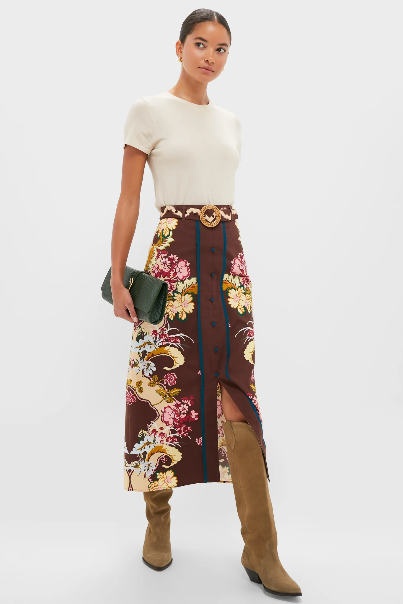 Chocolate Floral Portia Skirt - Image 2
