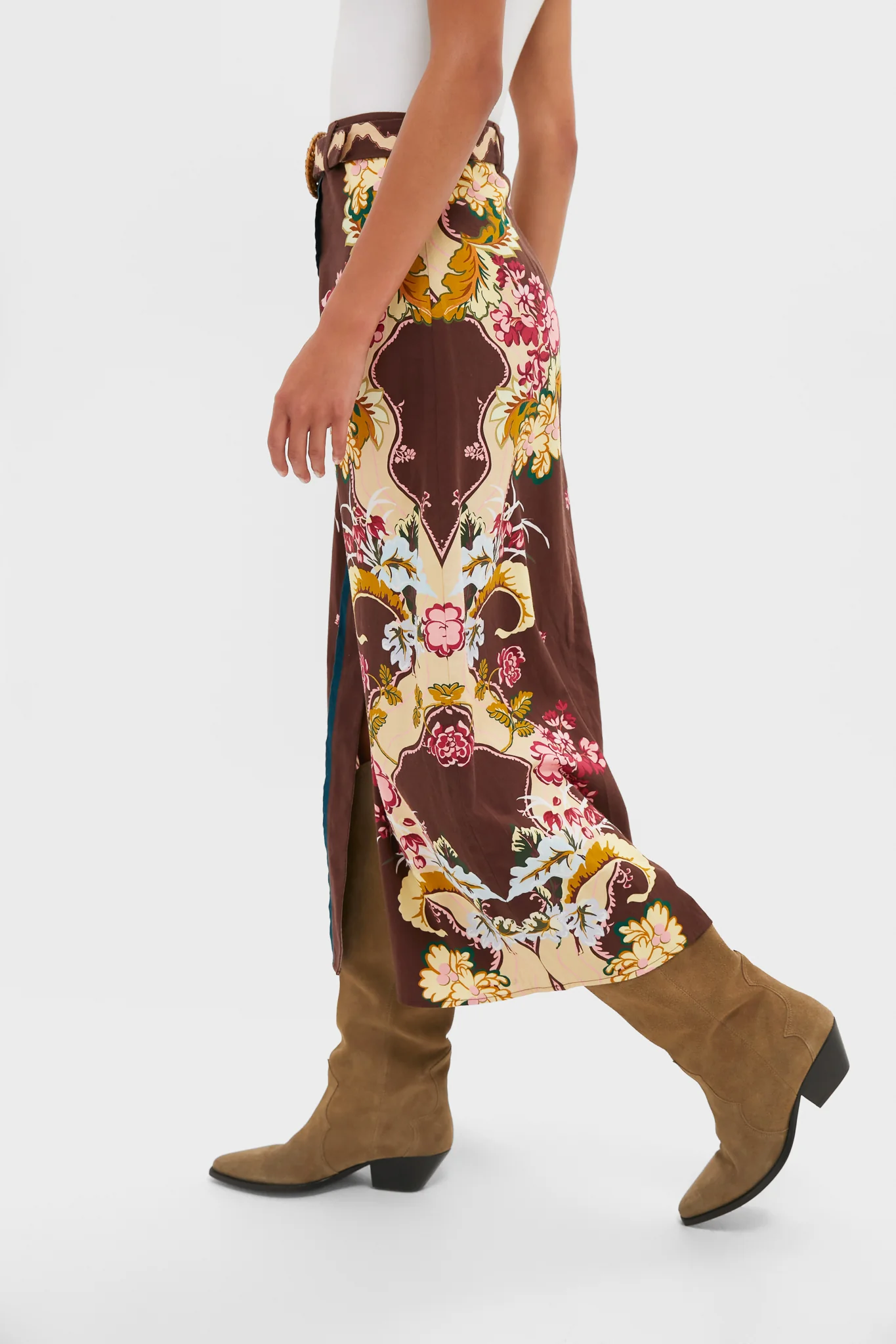 Chocolate Floral Portia Skirt - Image 3