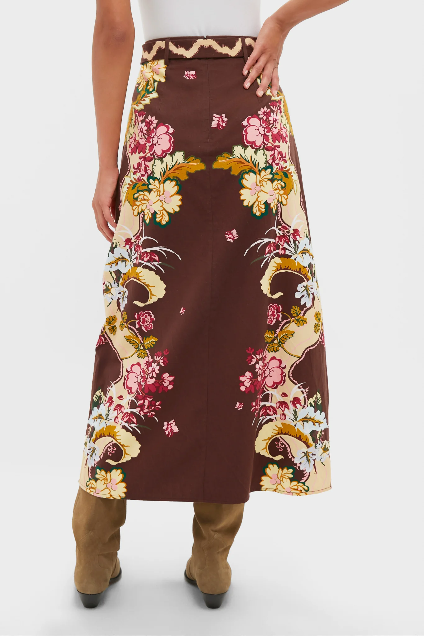 Chocolate Floral Portia Skirt - Image 4