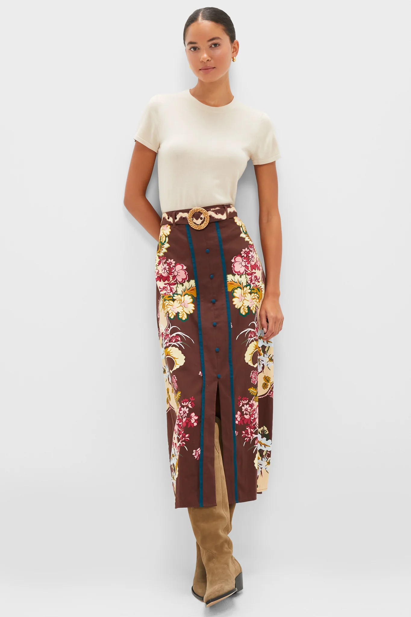 Chocolate Floral Portia Skirt - Image 6
