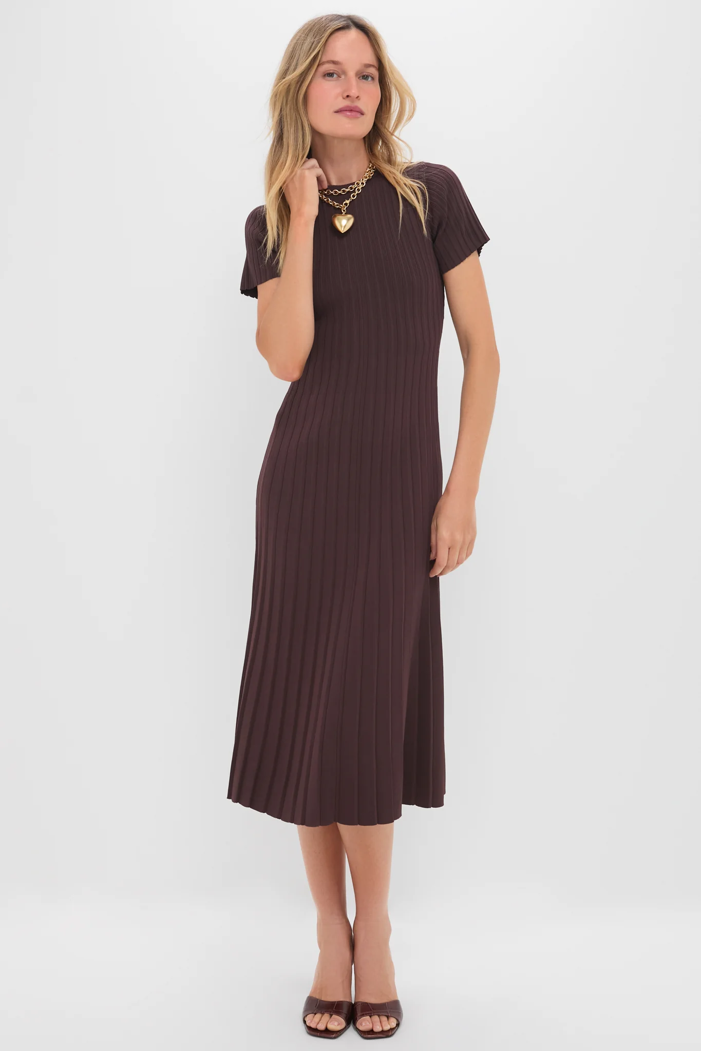 Chocolate Knit Murphy Swing Midi Dress