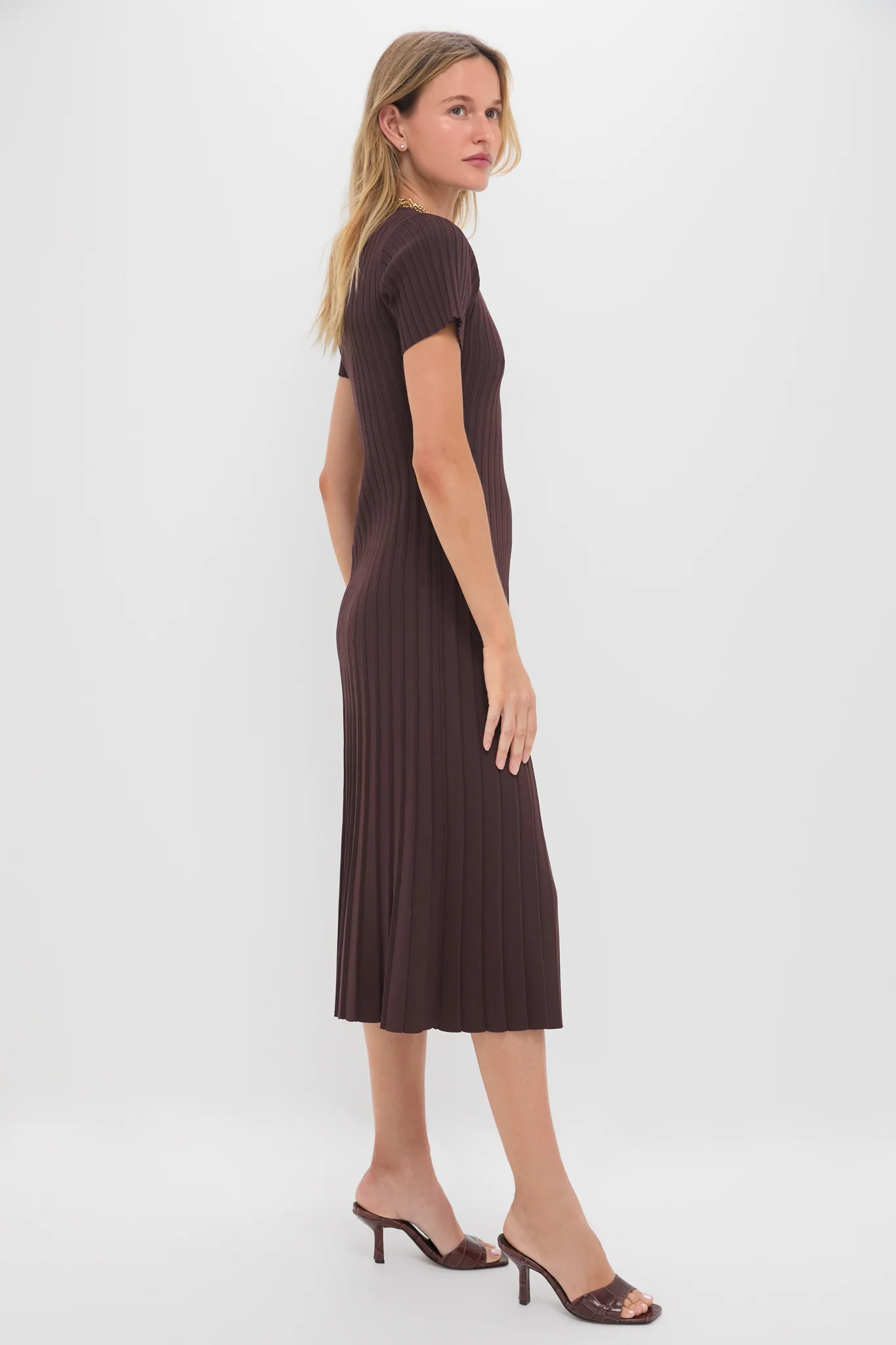 Chocolate Knit Murphy Swing Midi Dress - Image 3