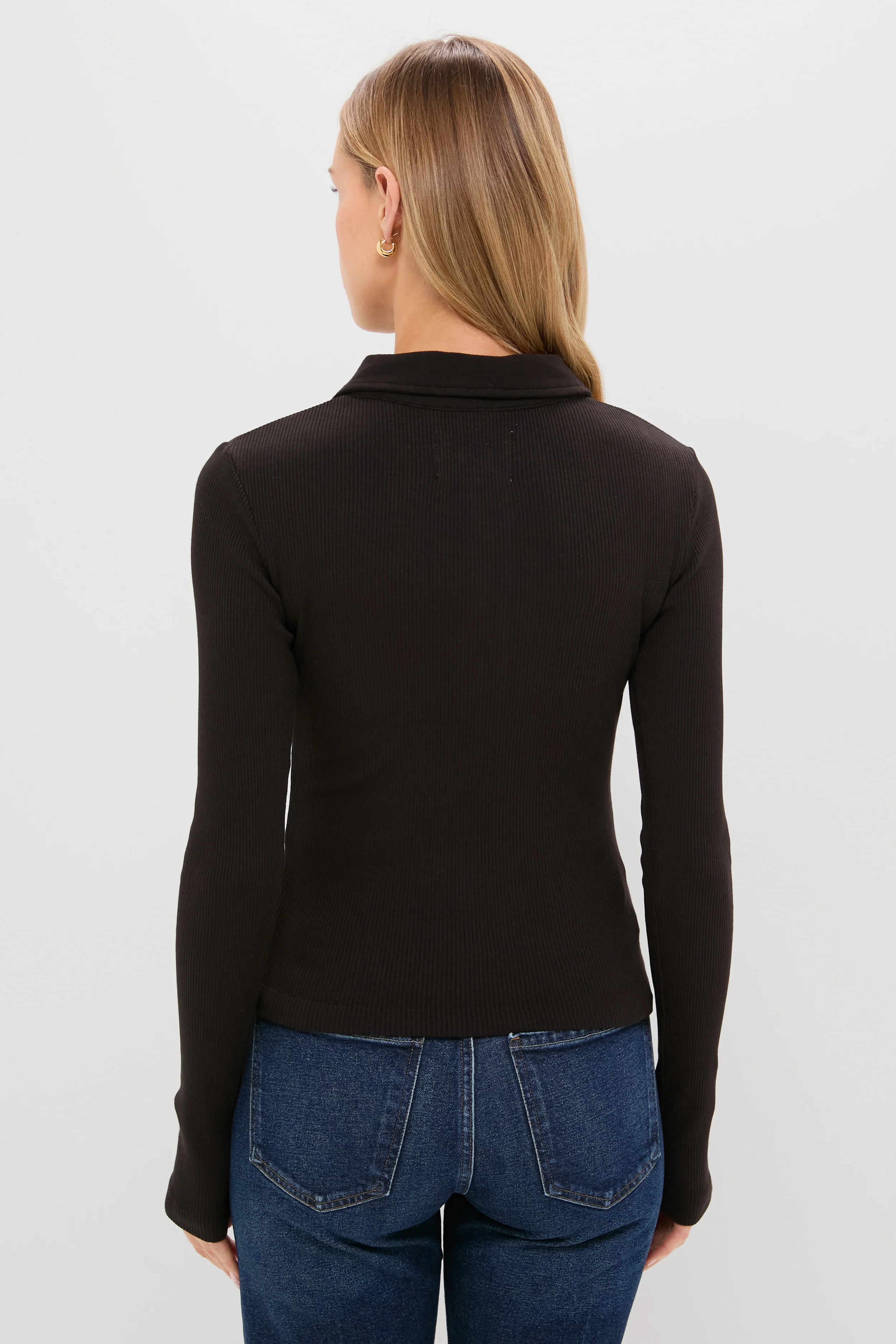 Chocolate Long Sleeve 60's Polo - Image 4