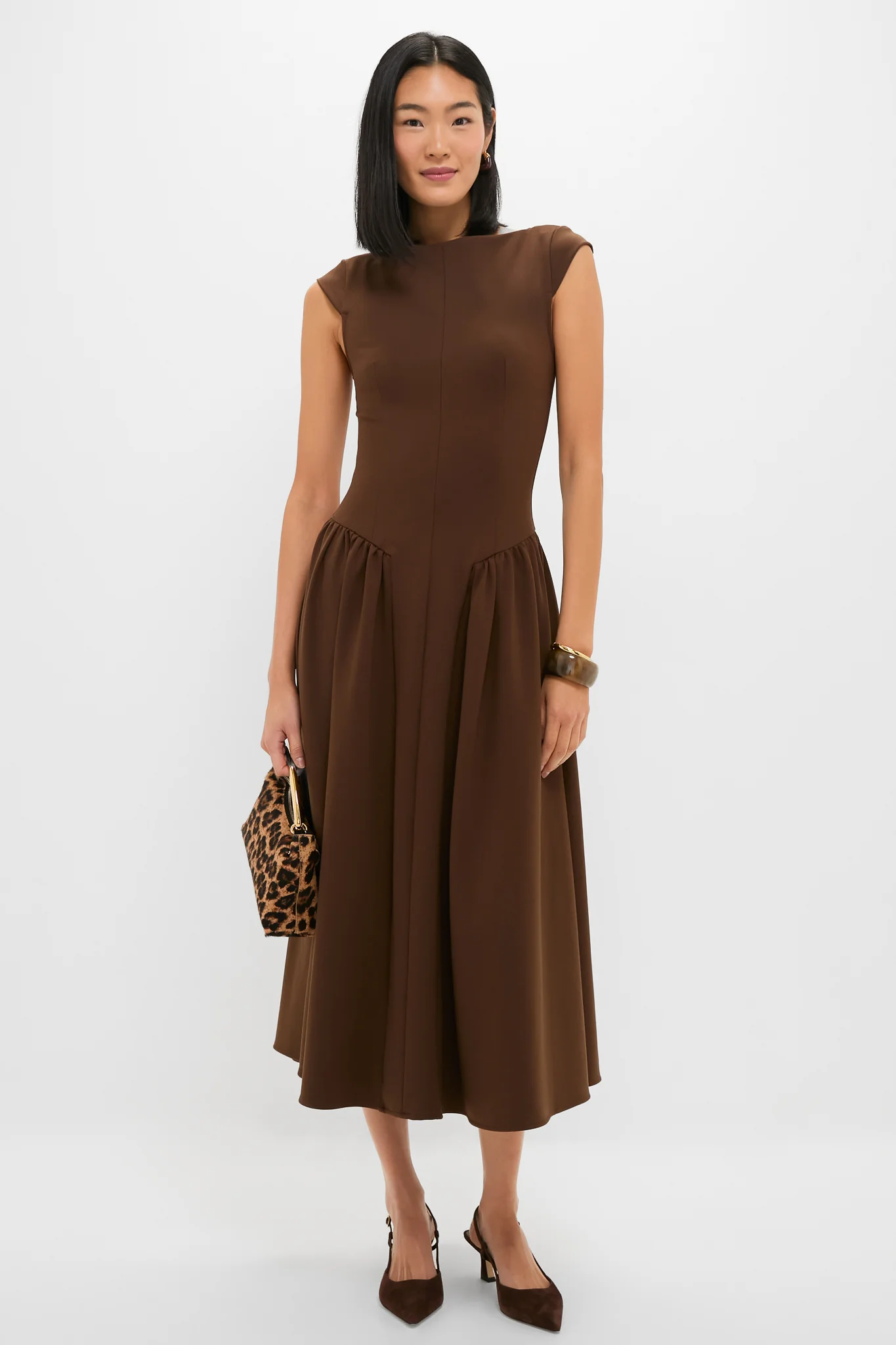 Chocolate Lysandra A Line Midi Dress - Image 2