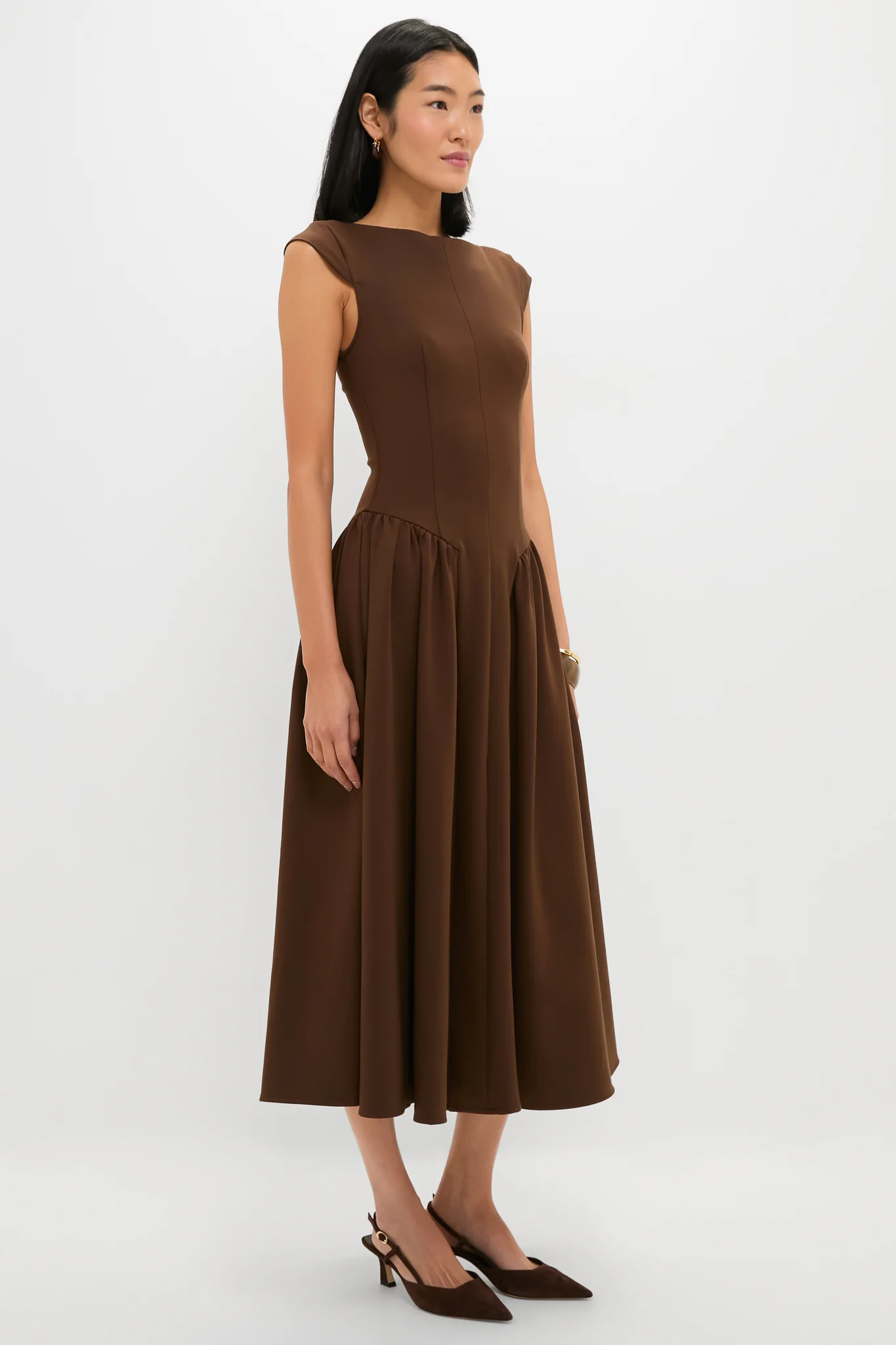 Chocolate Lysandra A Line Midi Dress - Image 3