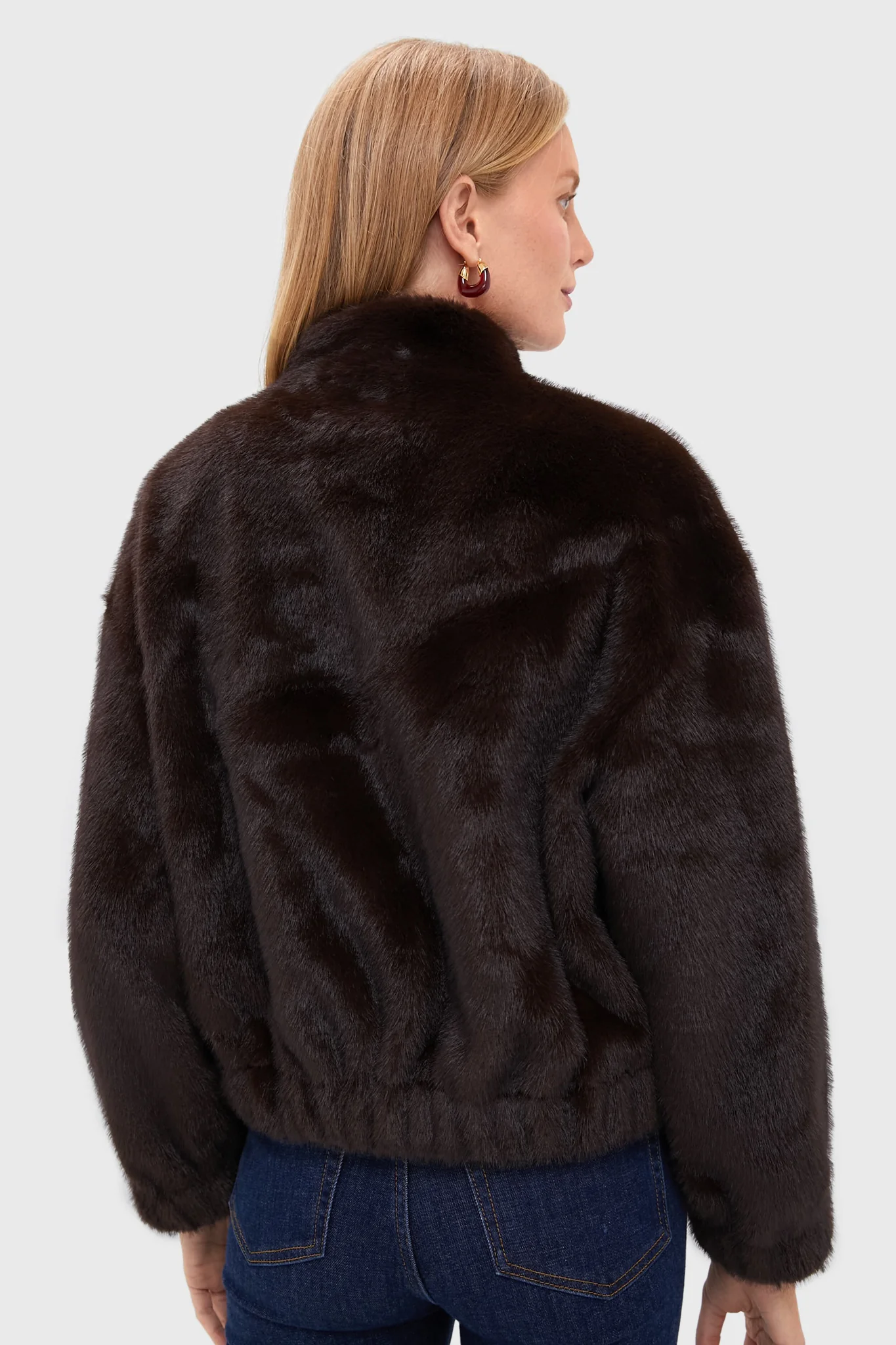 Faux Fur Chocolate Paros Coat - Image 4