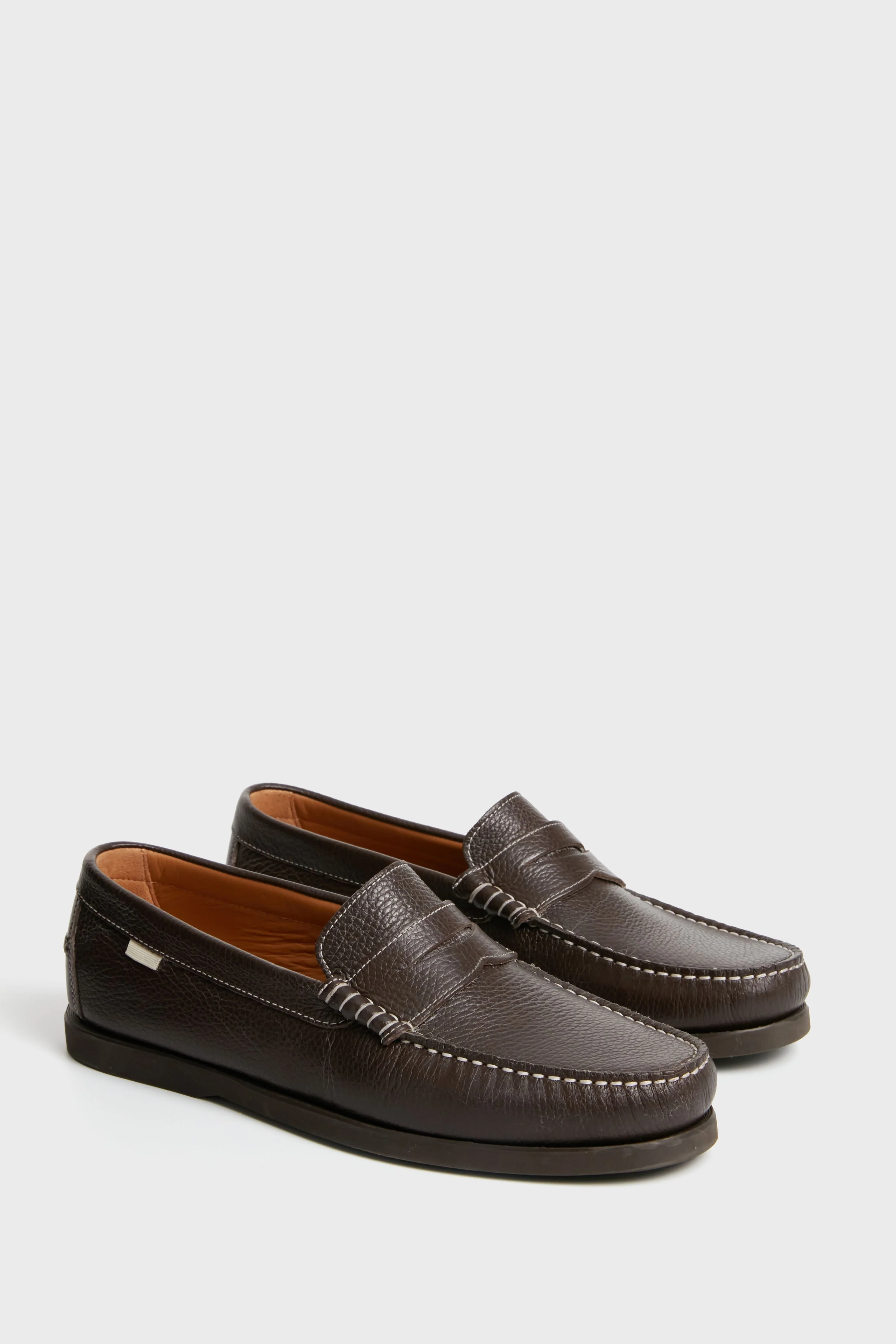Chocolate Pebbled Penny Loafer - Image 4