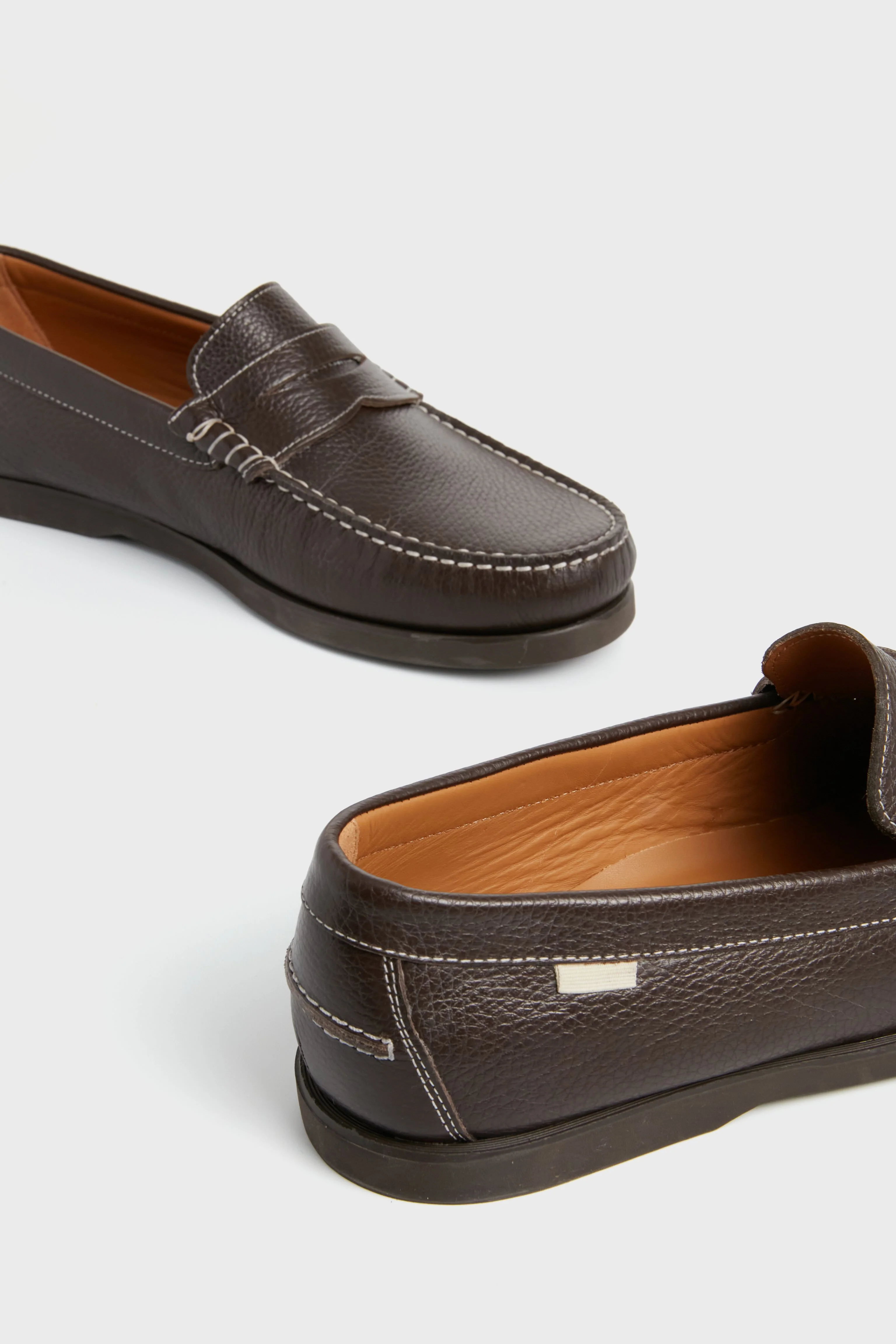 Chocolate Pebbled Penny Loafer - Image 5