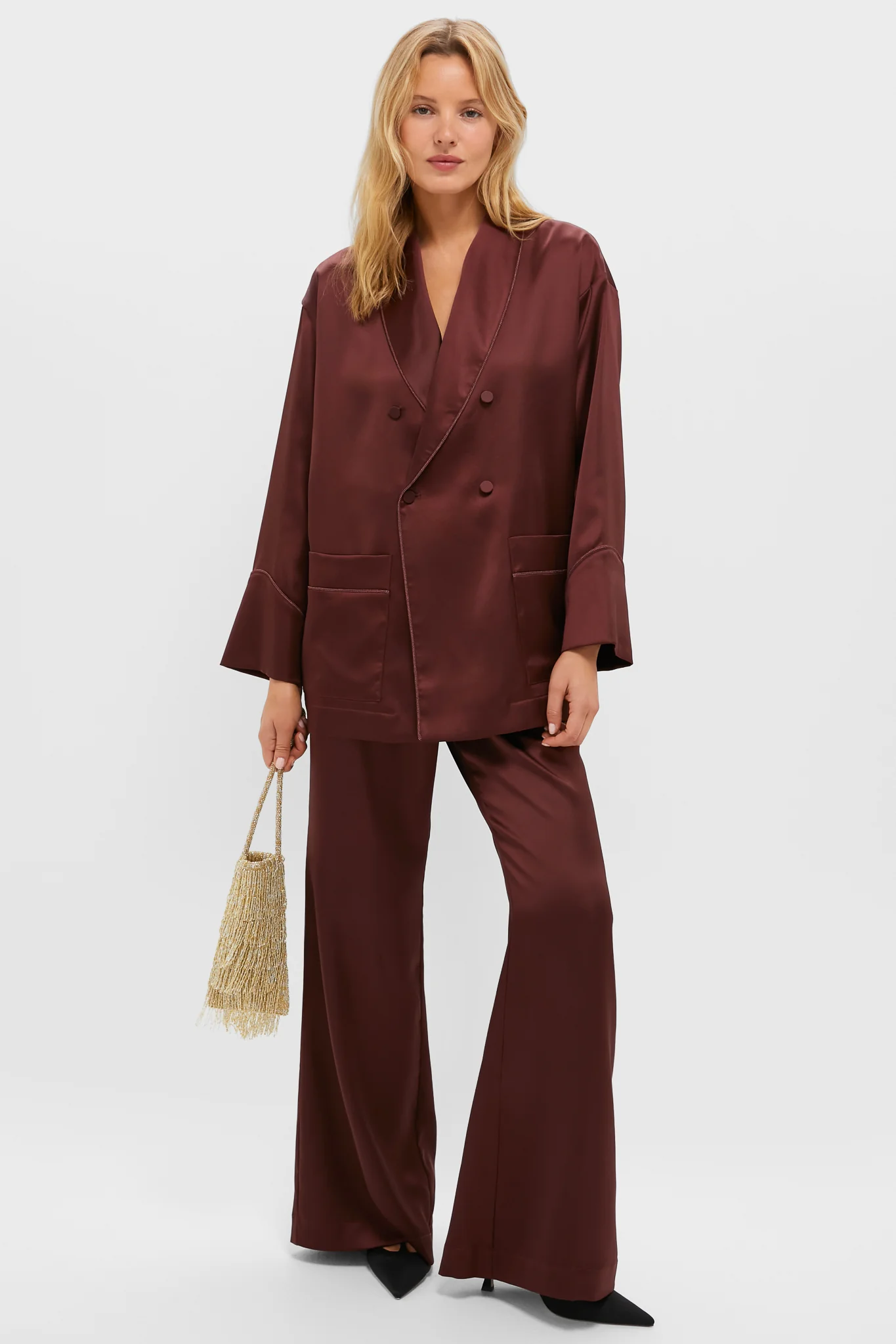 Chocolate Satin Deja Pants - Image 2