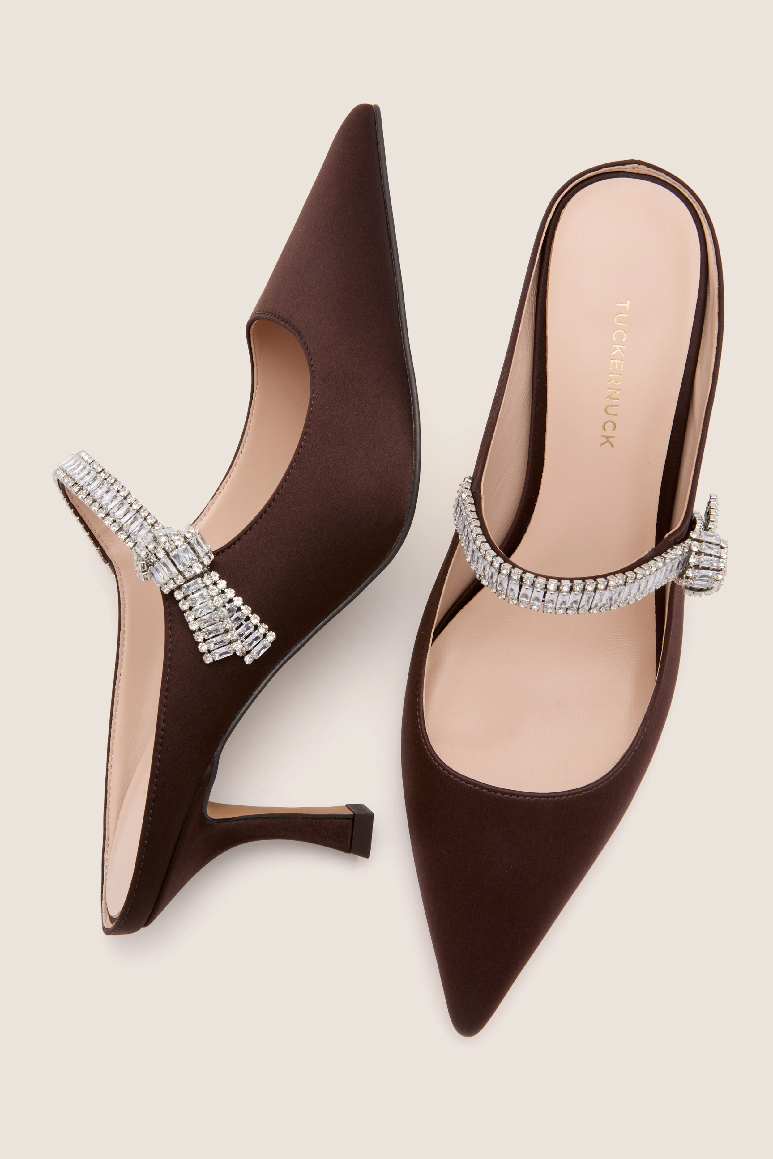 Chocolate Satin Mae Heels - Image 5