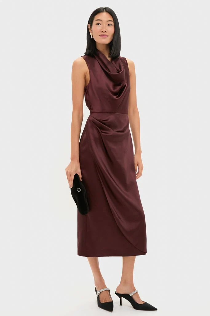 Chocolate Satin Sinclair Dress - Image 2