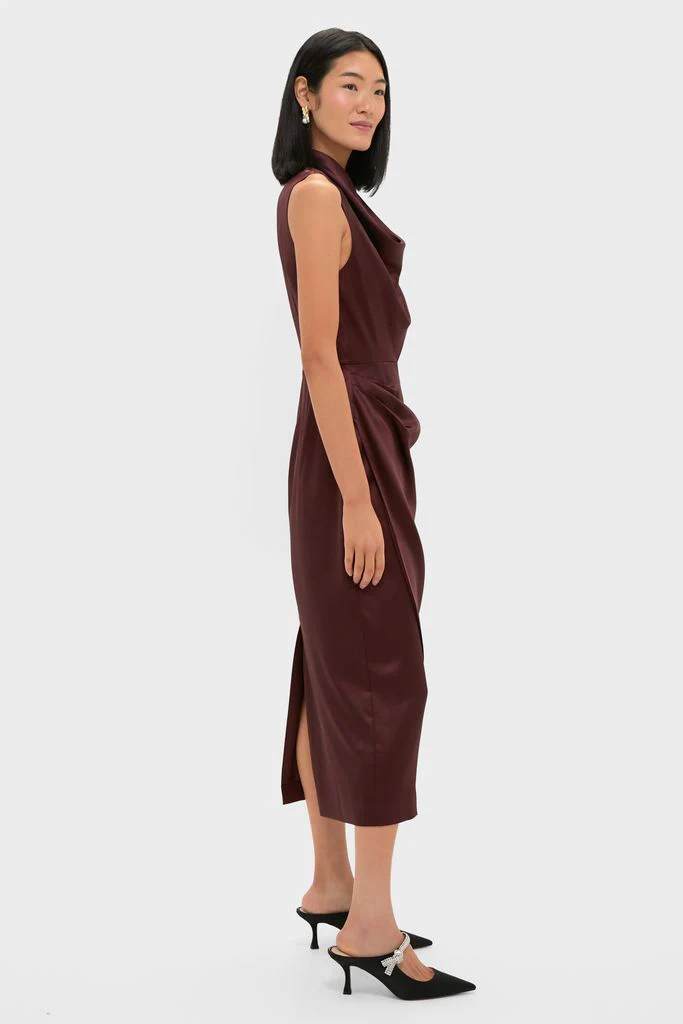 Chocolate Satin Sinclair Dress - Image 3