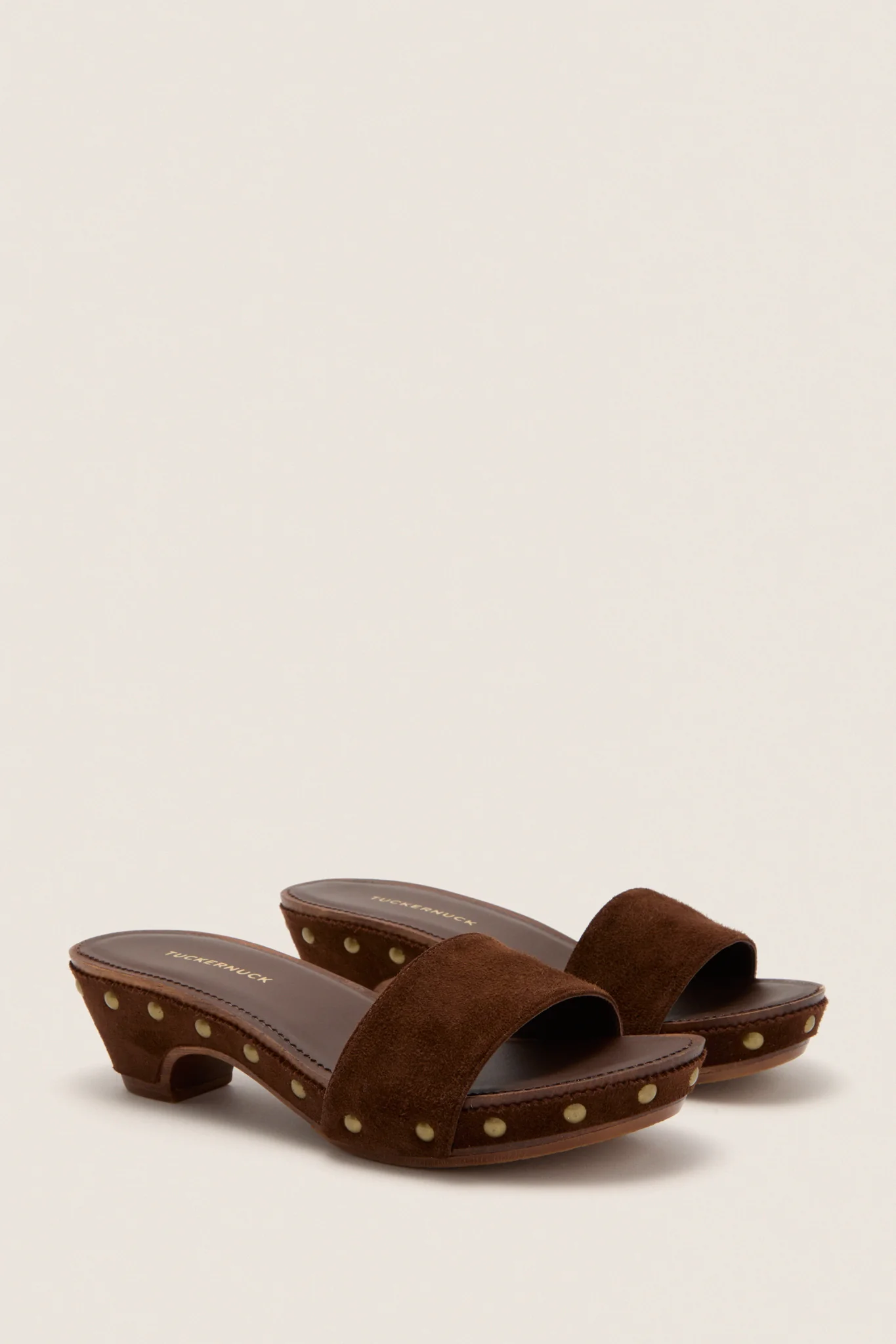 Chocolate Suede Rosalie Clog Sandals - Image 5