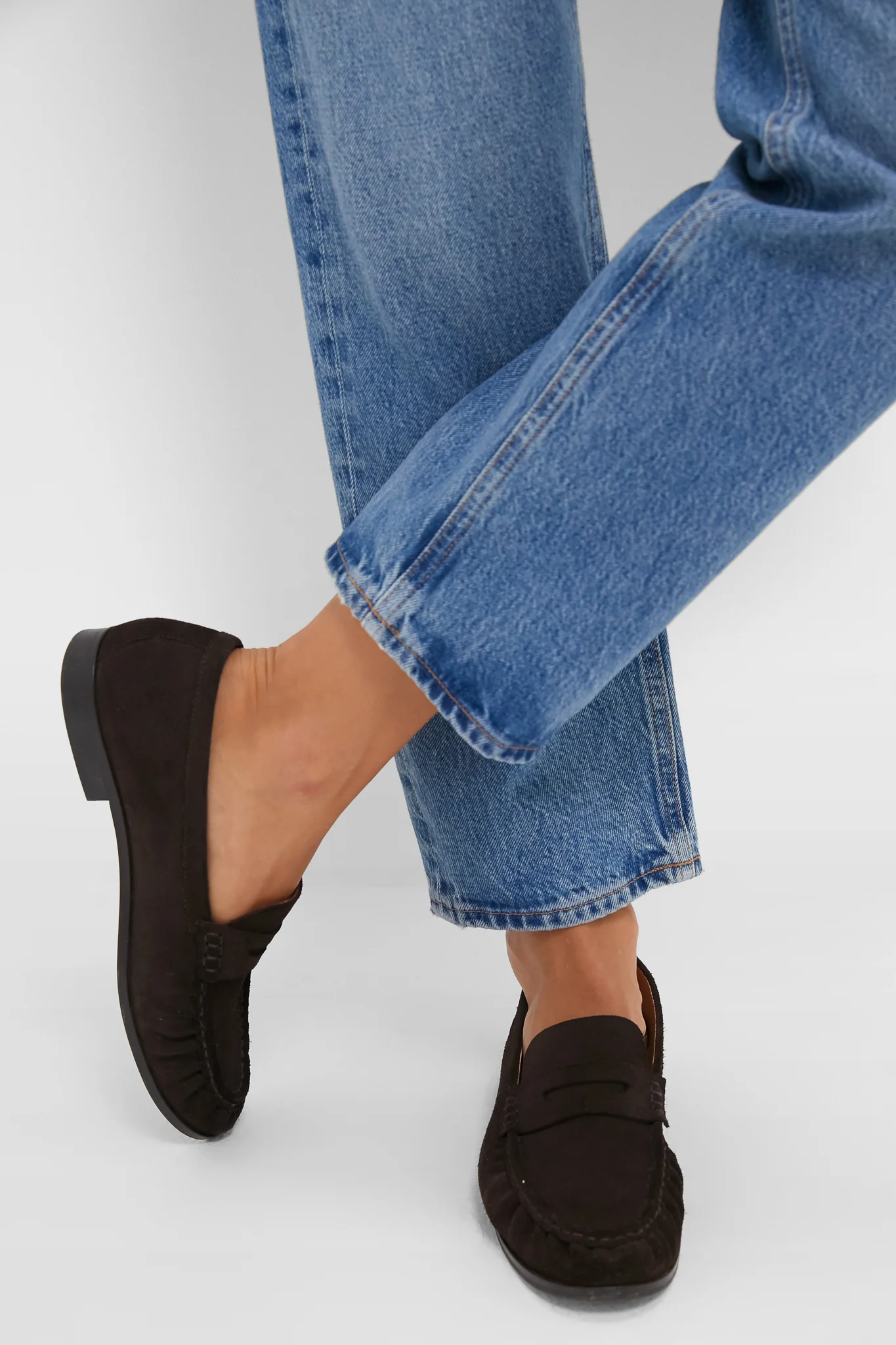 Chocolate Suede Vivian Loafers - Image 2