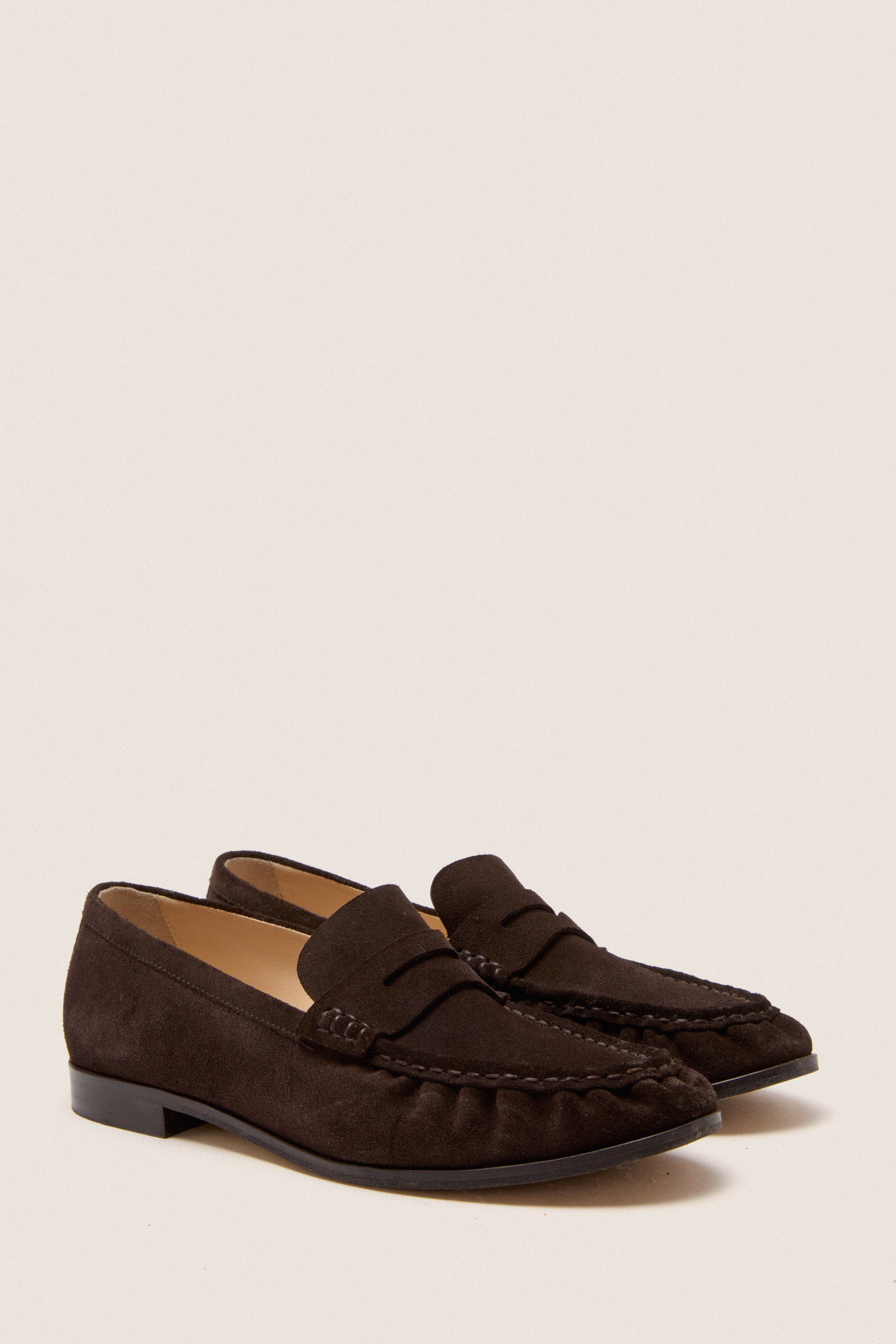 Chocolate Suede Vivian Loafers - Image 4