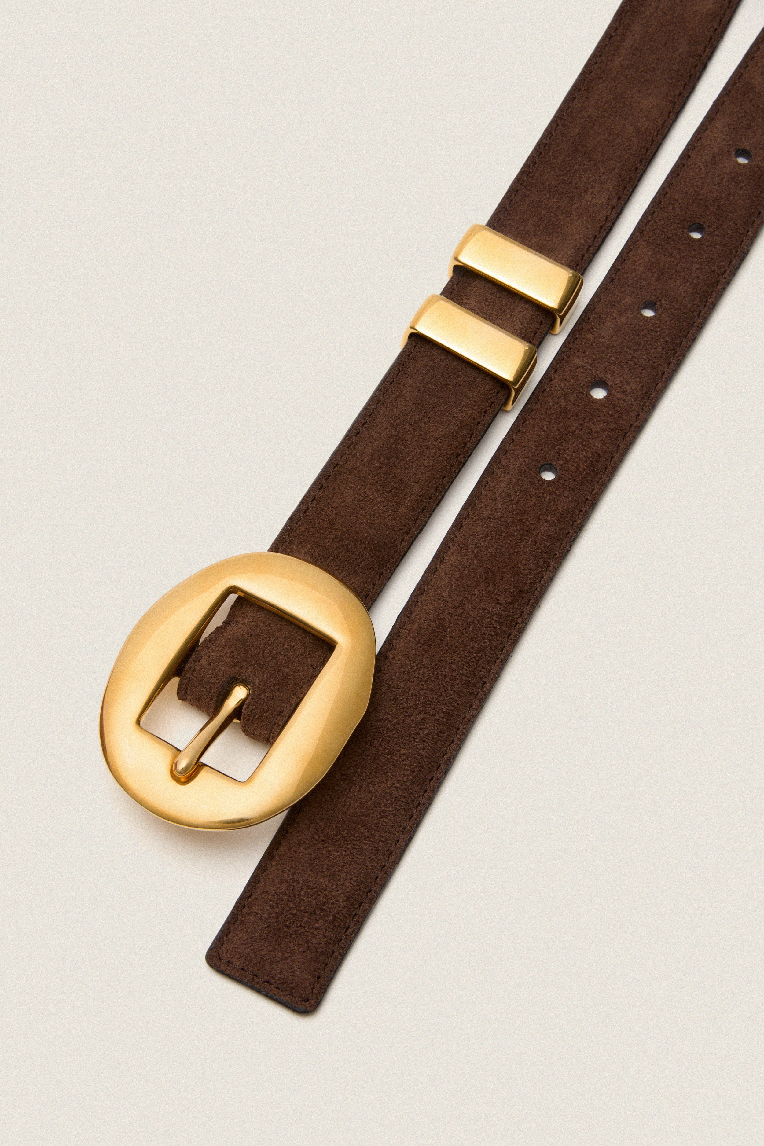 Chocolate Vintage Brass Buckle Belt - Image 4