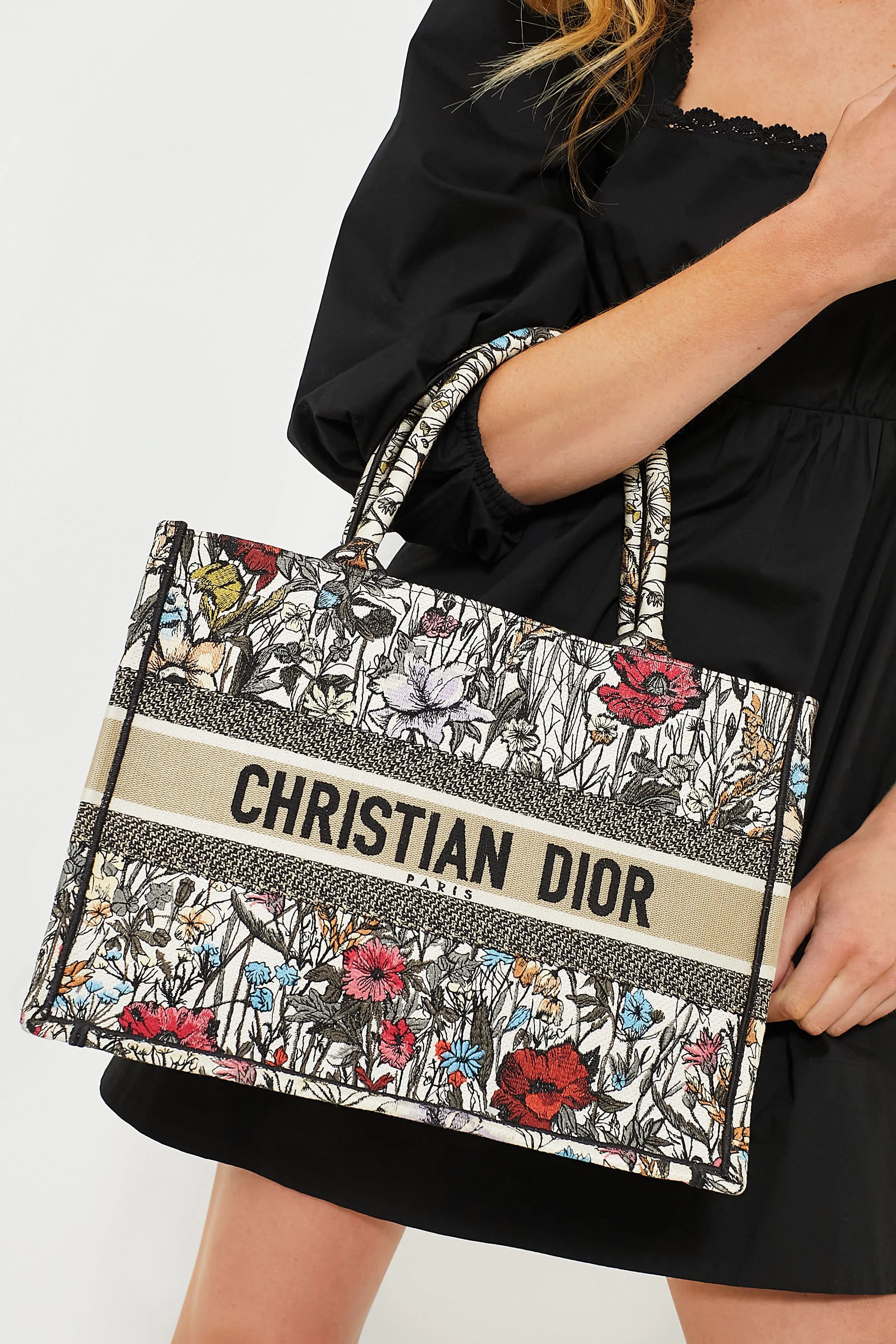 Christian Dior Flower Canvas Medium Book Tote - Image 3