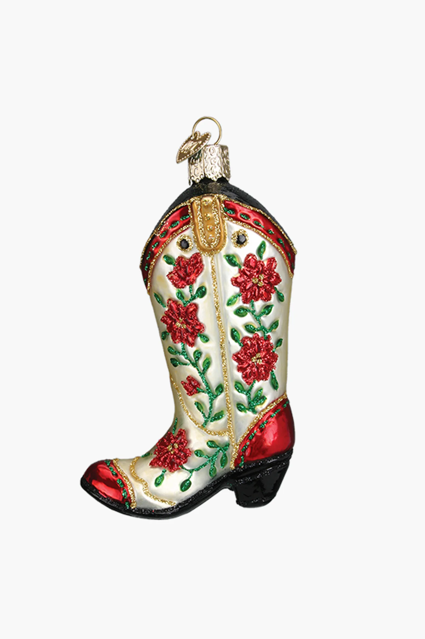 Christmas Cowgirl Boot Ornament - Image 3