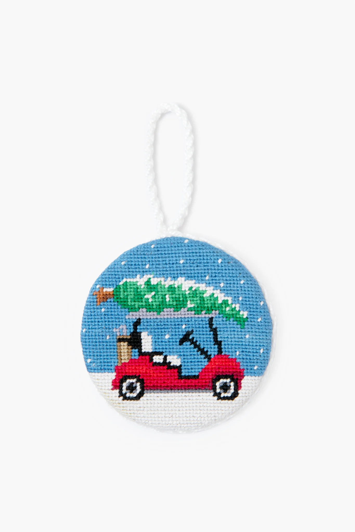 Christmas Golf Cart Needlepoint Ornament - Image 2