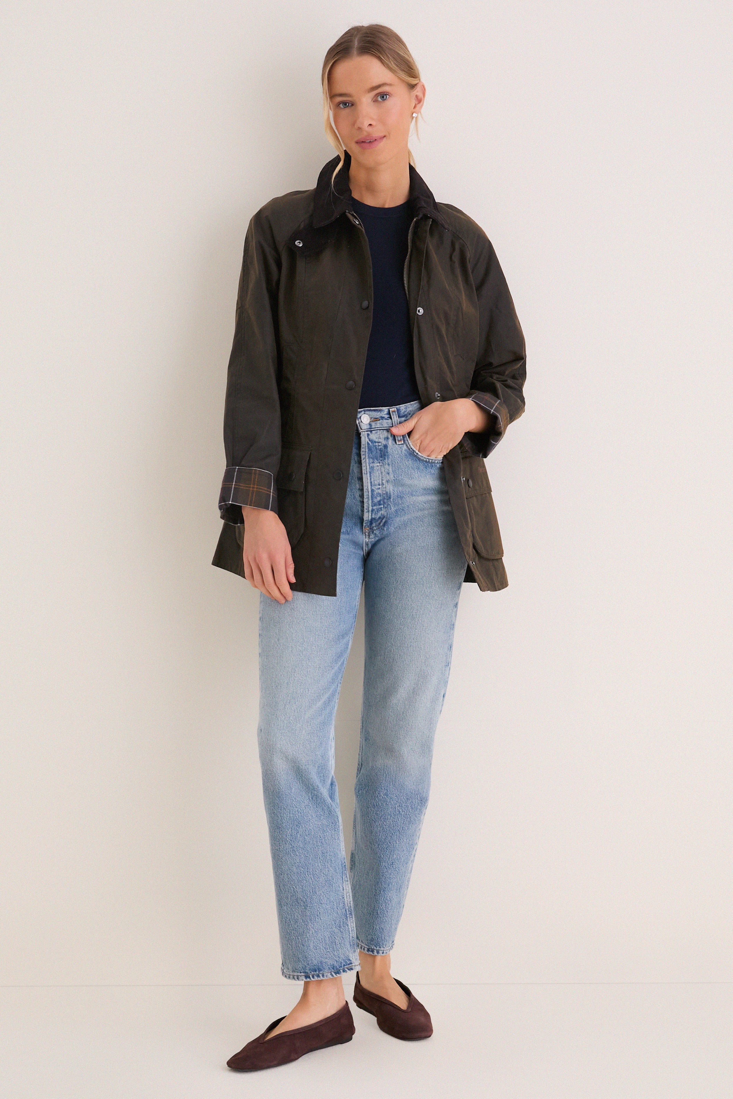 Classic Olive Beadnell Wax Jacket - Image 6