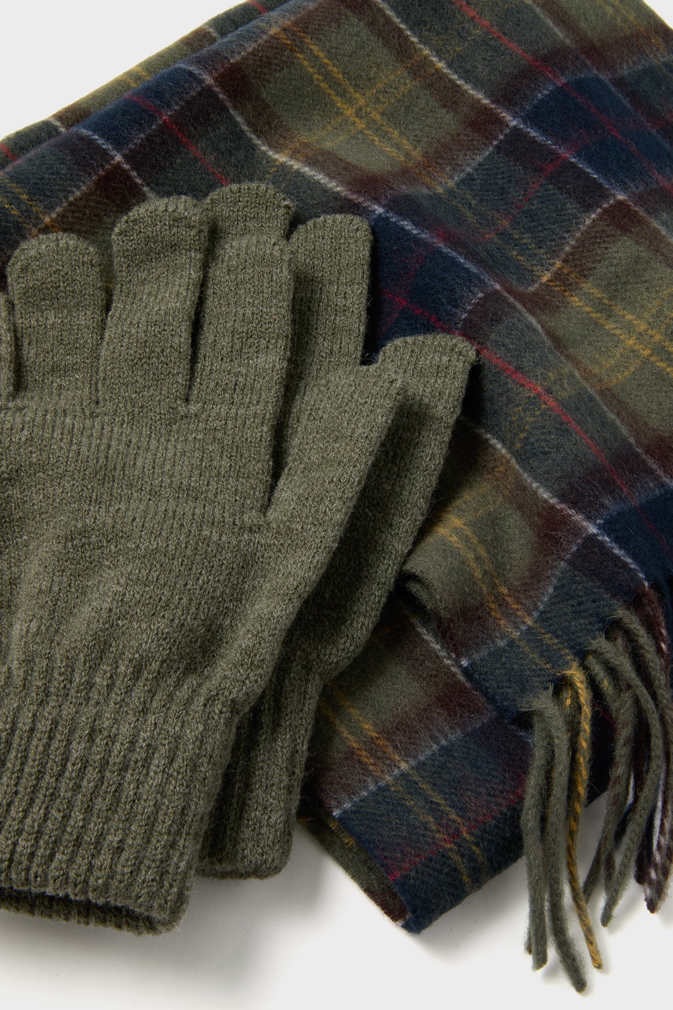 Classic Olive Tartan And Scarf Glove Gift Set - Image 4