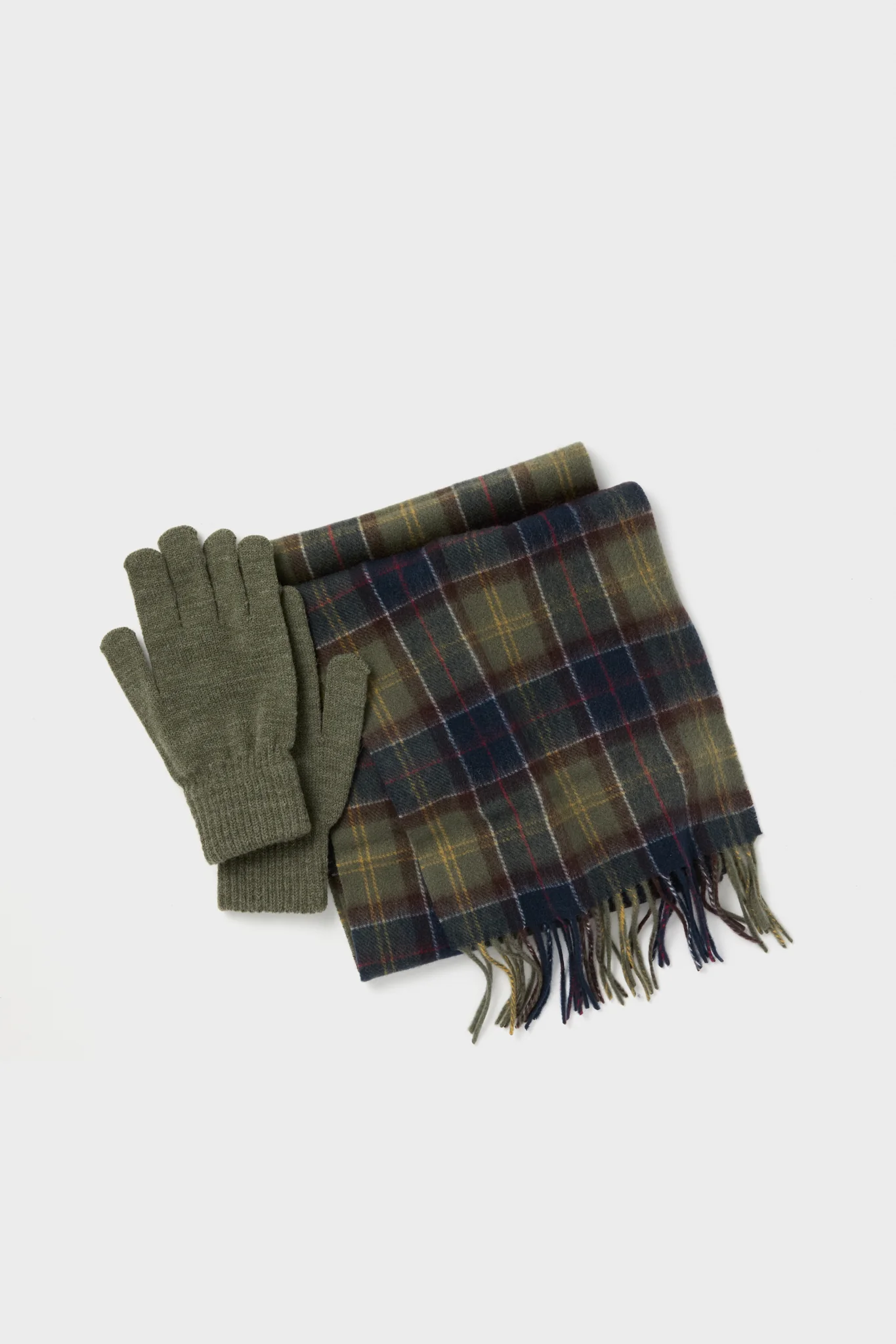Classic Olive Tartan And Scarf Glove Gift Set - Image 5